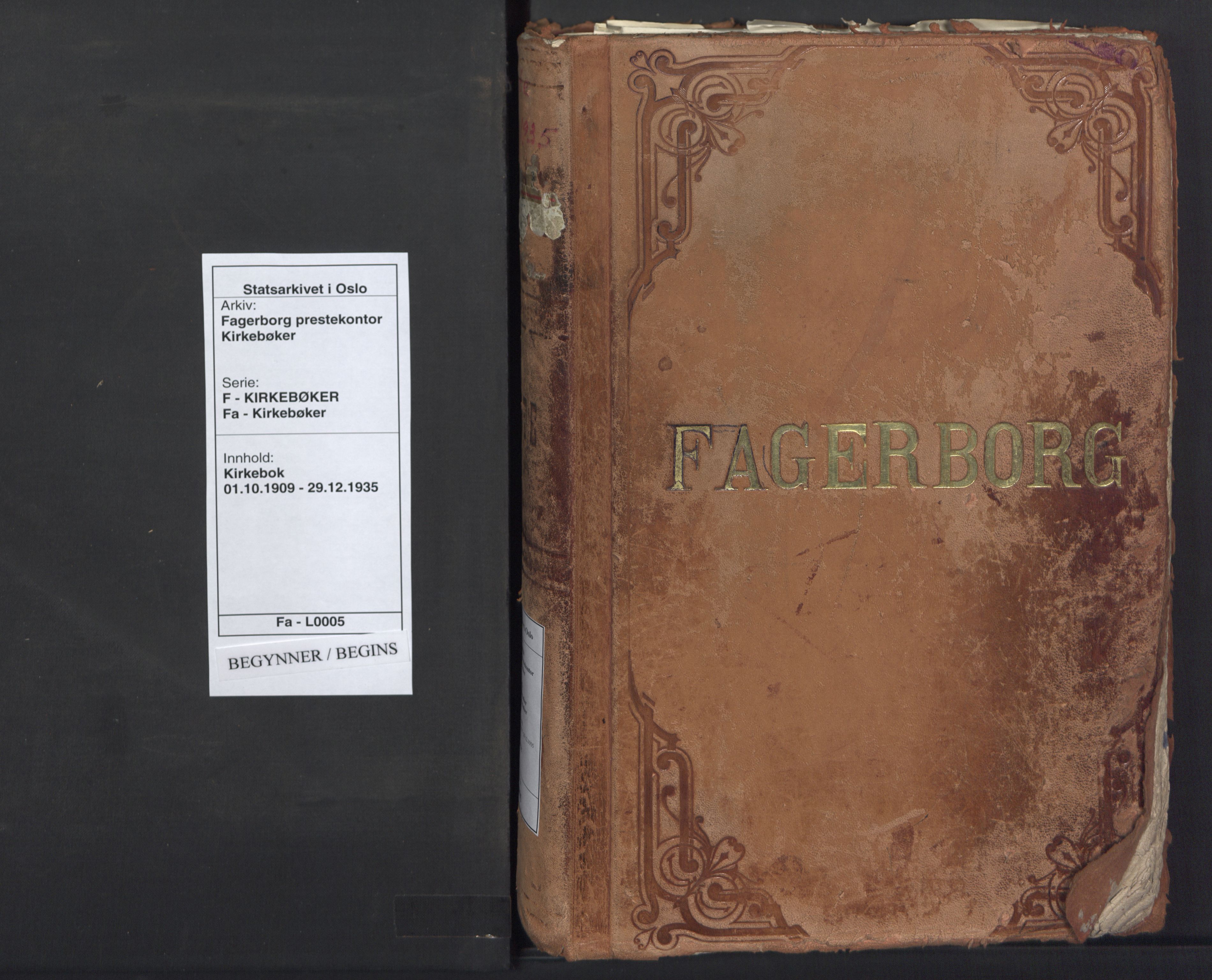 Fagerborg prestekontor Kirkebøker, SAO/A-10844/F/Fa/L0005: Parish register (official) no. 5, 1909-1935