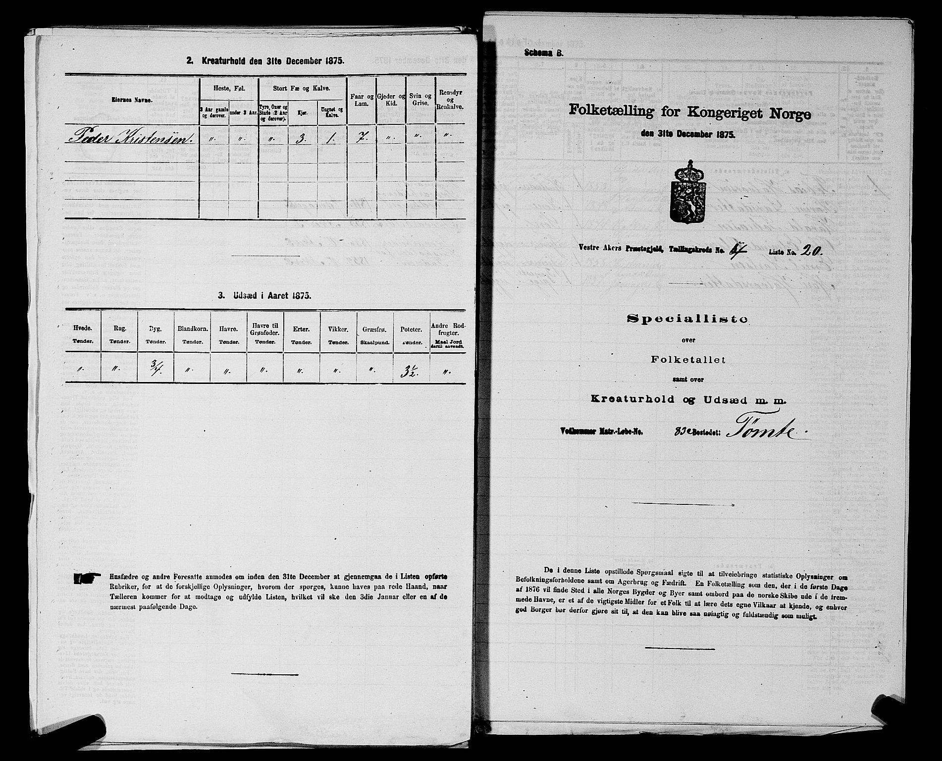 RA, 1875 census for 0218aP Vestre Aker, 1875, p. 859