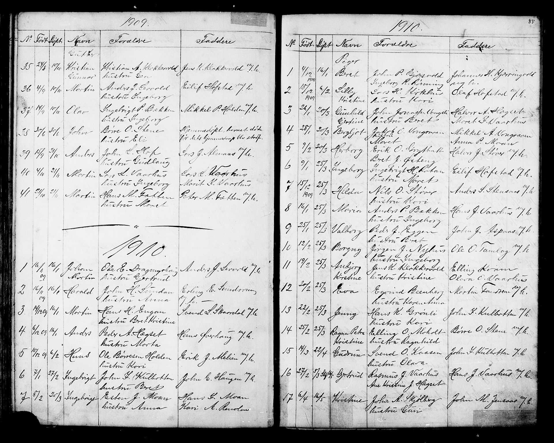 Ministerialprotokoller, klokkerbøker og fødselsregistre - Sør-Trøndelag, SAT/A-1456/686/L0985: Parish register (copy) no. 686C01, 1871-1933, p. 85