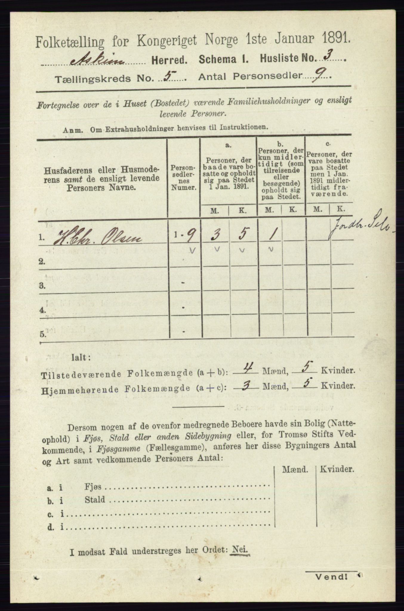 RA, 1891 census for 0124 Askim, 1891, p. 576