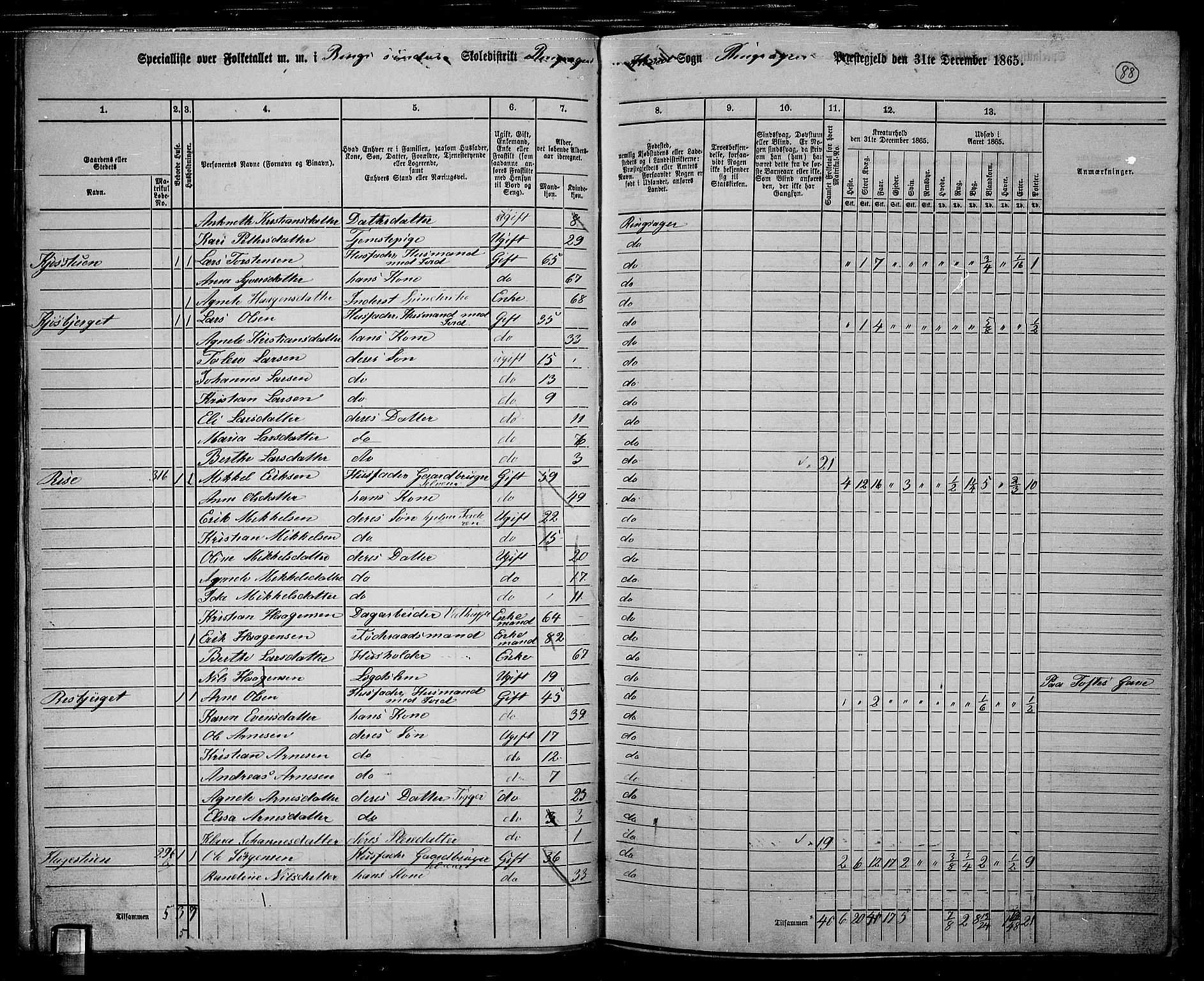 RA, 1865 census for Ringsaker, 1865, p. 337