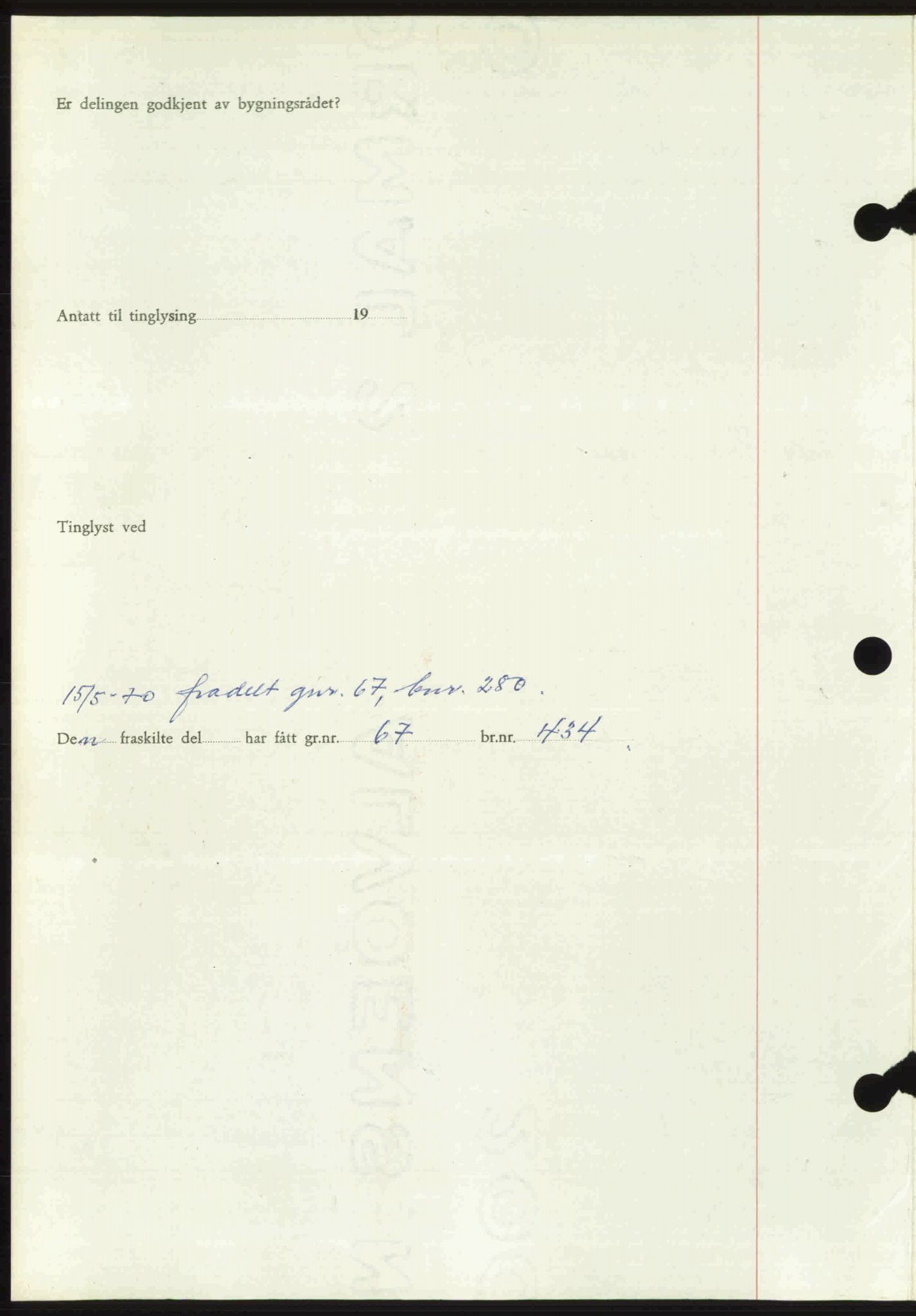 Toten tingrett, SAH/TING-006/H/Hb/Hbc/L0020: Mortgage book no. Hbc-20, 1948-1948, Diary no: : 2539/1948