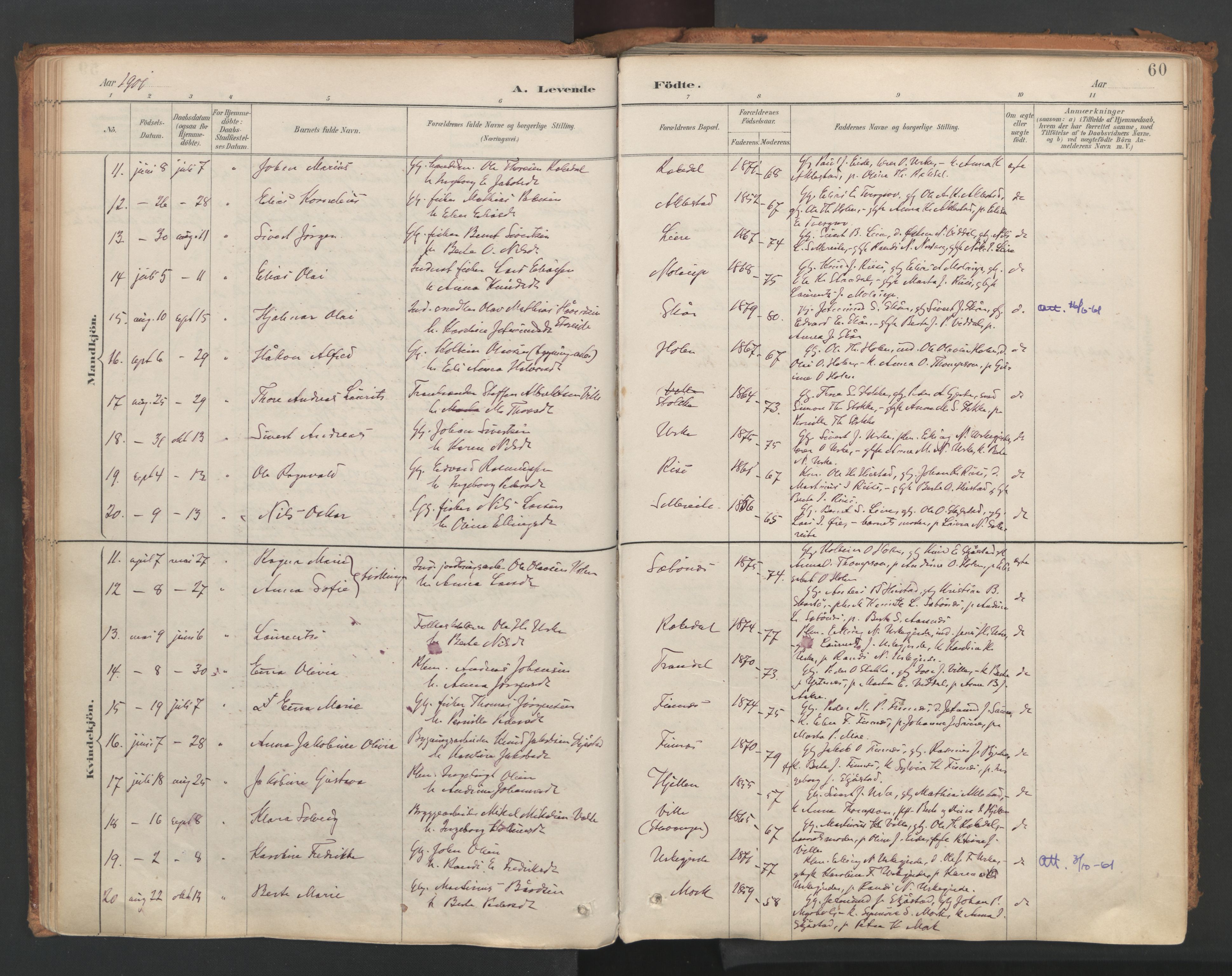 Ministerialprotokoller, klokkerbøker og fødselsregistre - Møre og Romsdal, SAT/A-1454/515/L0211: Parish register (official) no. 515A07, 1886-1910, p. 60