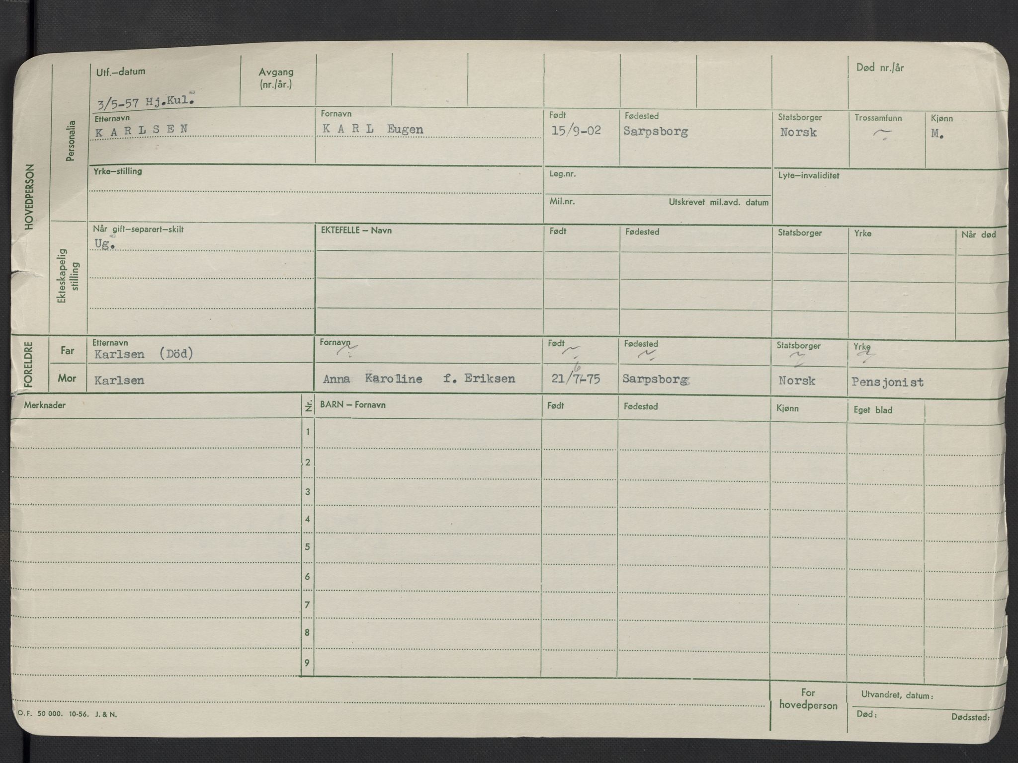 Oslo folkeregister, Registerkort, AV/SAO-A-11715/F/Fa/Fac/L0006: Menn, 1906-1914, p. 101b