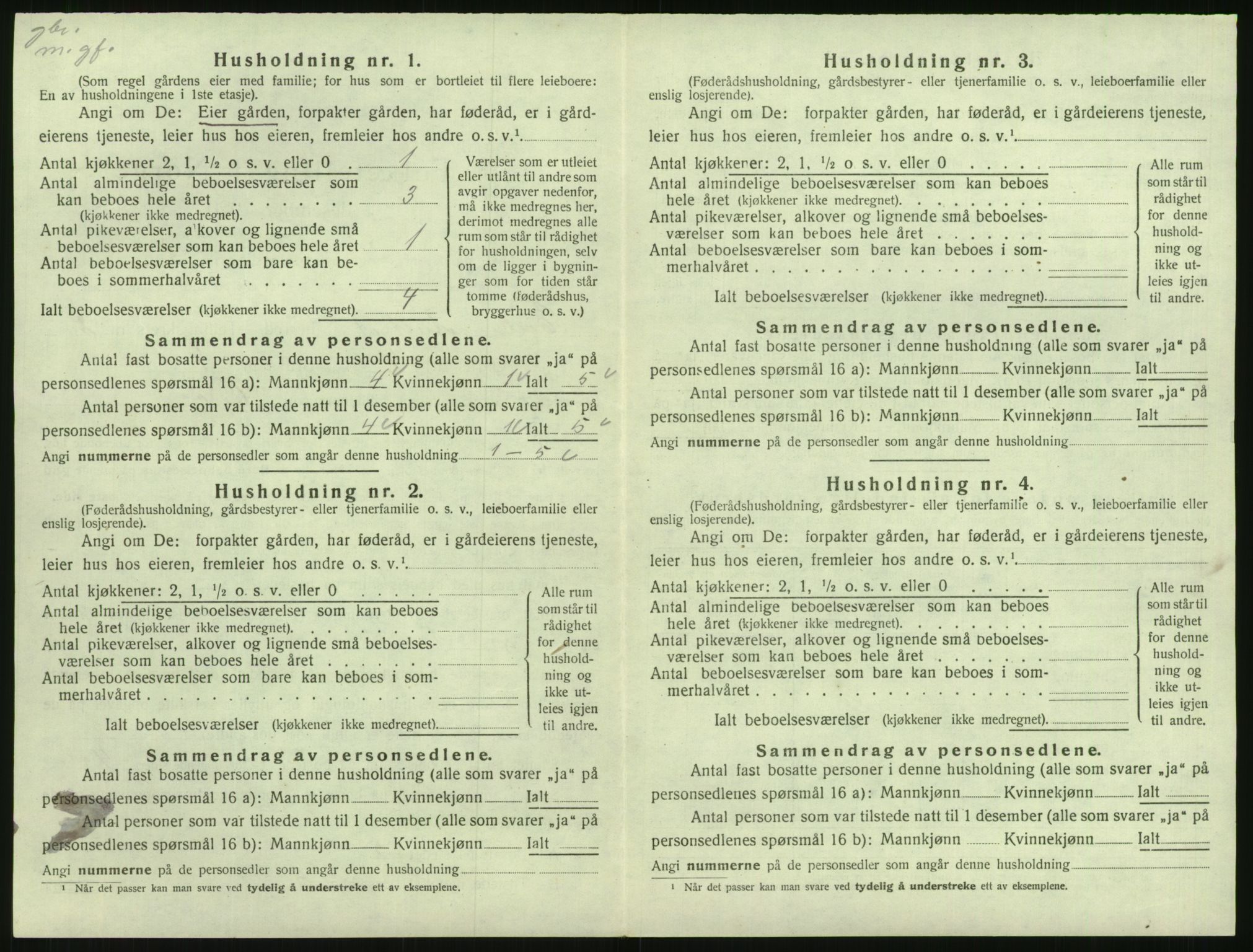 SAK, 1920 census for Eide, 1920, p. 111