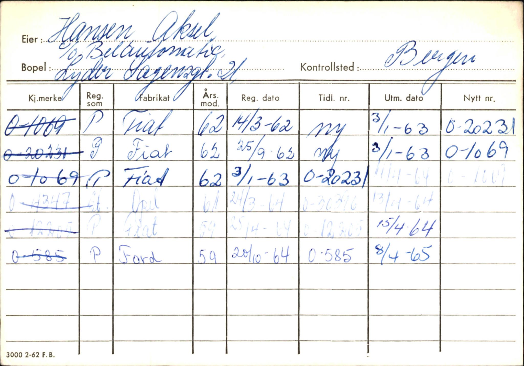 Statens vegvesen, Hordaland vegkontor, AV/SAB-A-5201/2/Hb/L0012: O-eierkort H, 1920-1971, p. 4