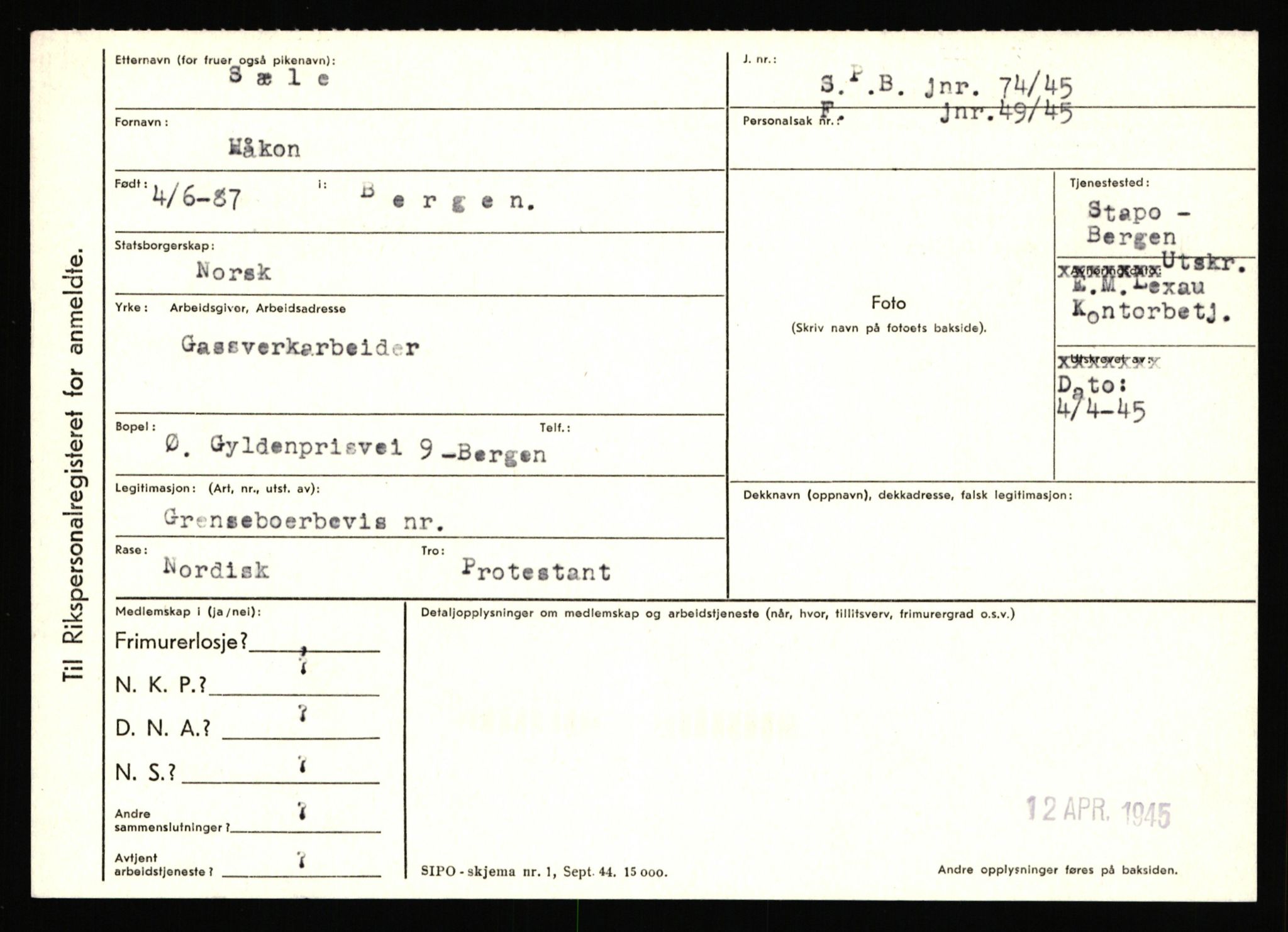 Statspolitiet - Hovedkontoret / Osloavdelingen, AV/RA-S-1329/C/Ca/L0015: Svea - Tøsse, 1943-1945, p. 923