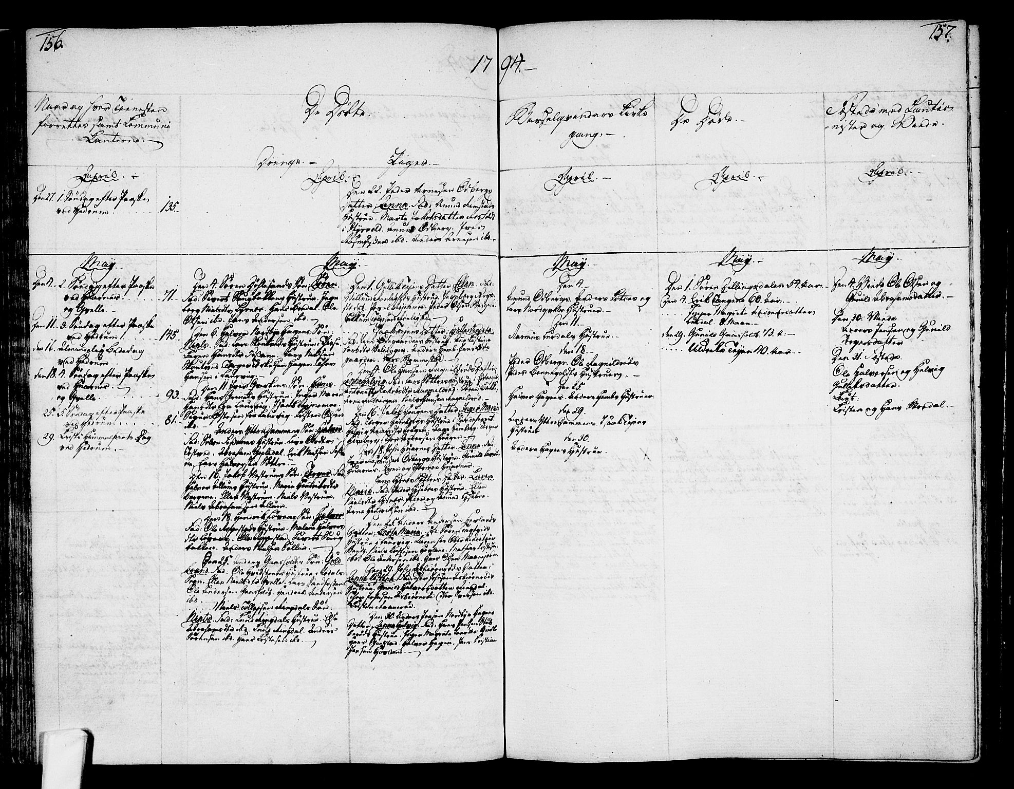 Hedrum kirkebøker, AV/SAKO-A-344/F/Fa/L0002: Parish register (official) no. I 2, 1785-1807, p. 156-157