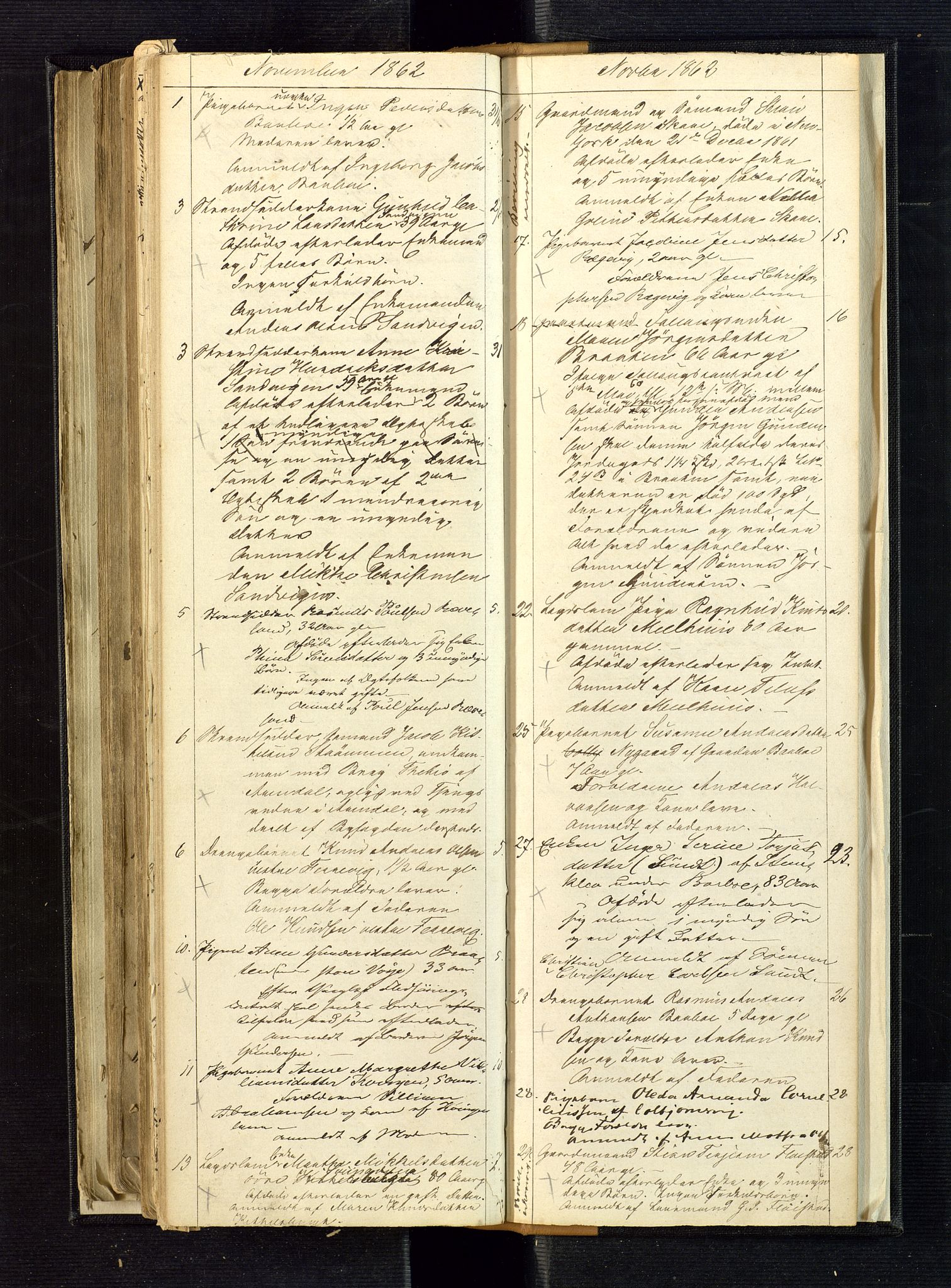 Nedenes sorenskriveri, AV/SAK-1221-0006/H/Ha/L0001: Dødsfallsfortegnelse nr 1, 1840-1863