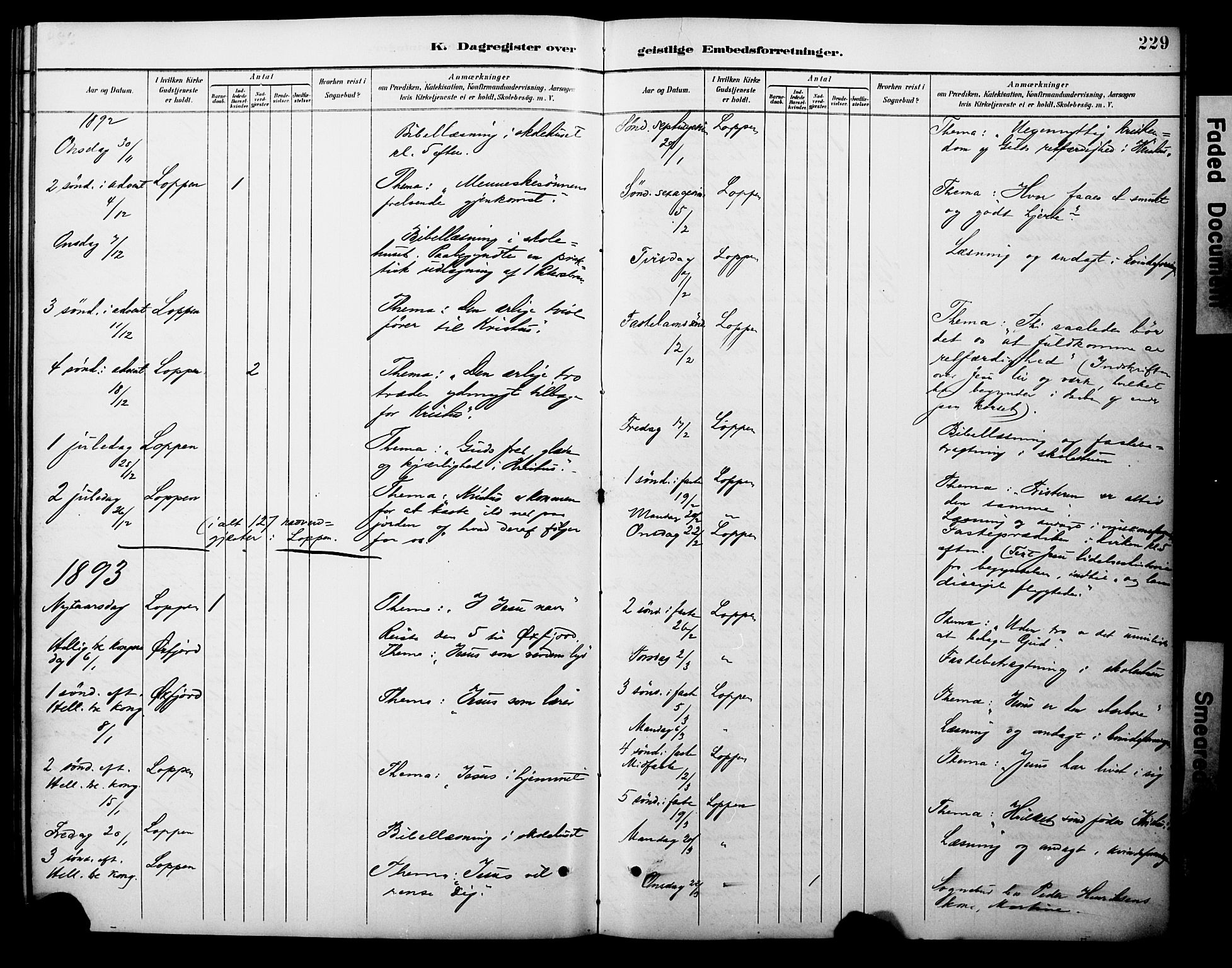 Loppa sokneprestkontor, SATØ/S-1339/H/Ha/L0008kirke: Parish register (official) no. 8, 1889-1907, p. 229