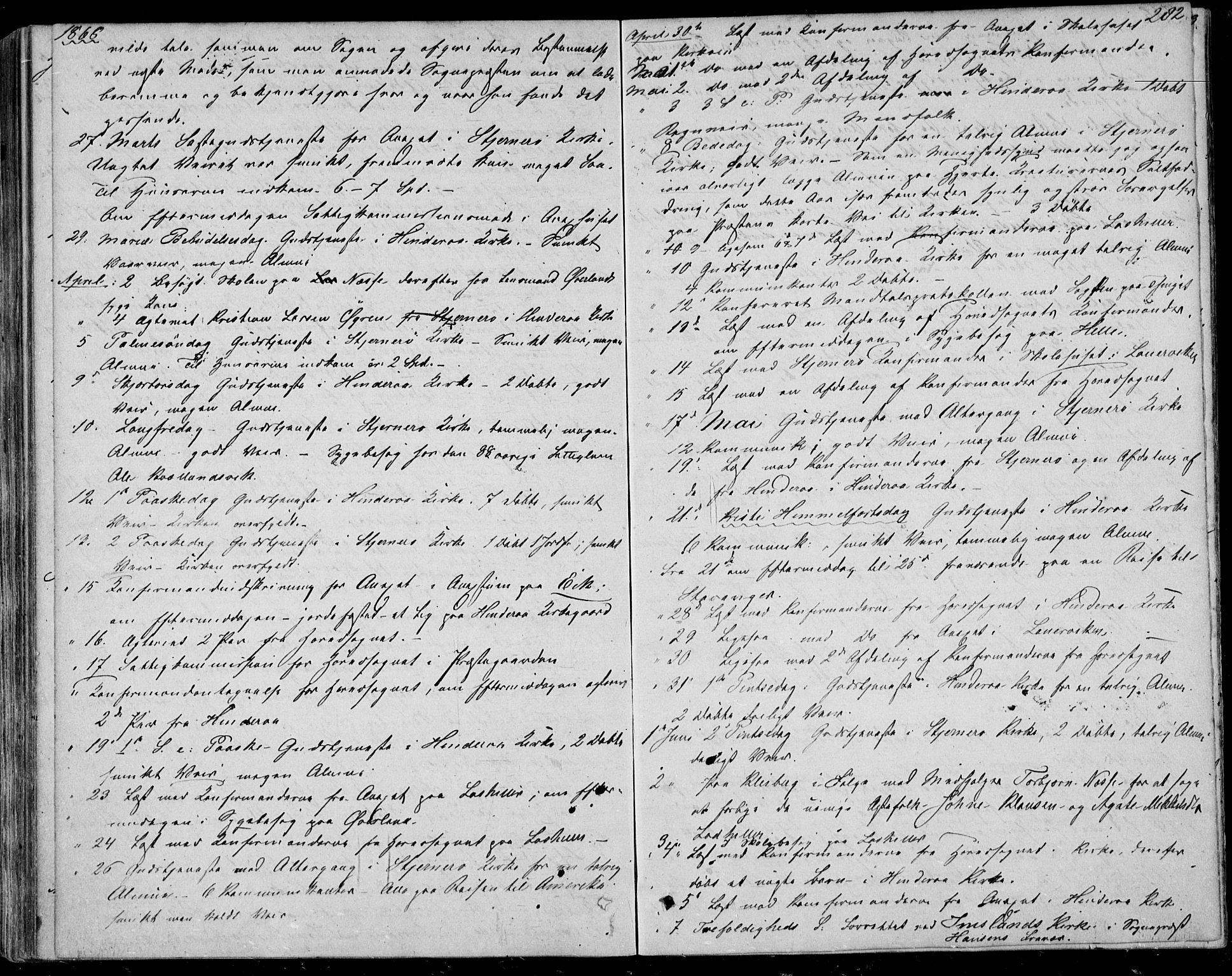 Nedstrand sokneprestkontor, SAST/A-101841/01/IV: Parish register (official) no. A 9, 1861-1876, p. 282