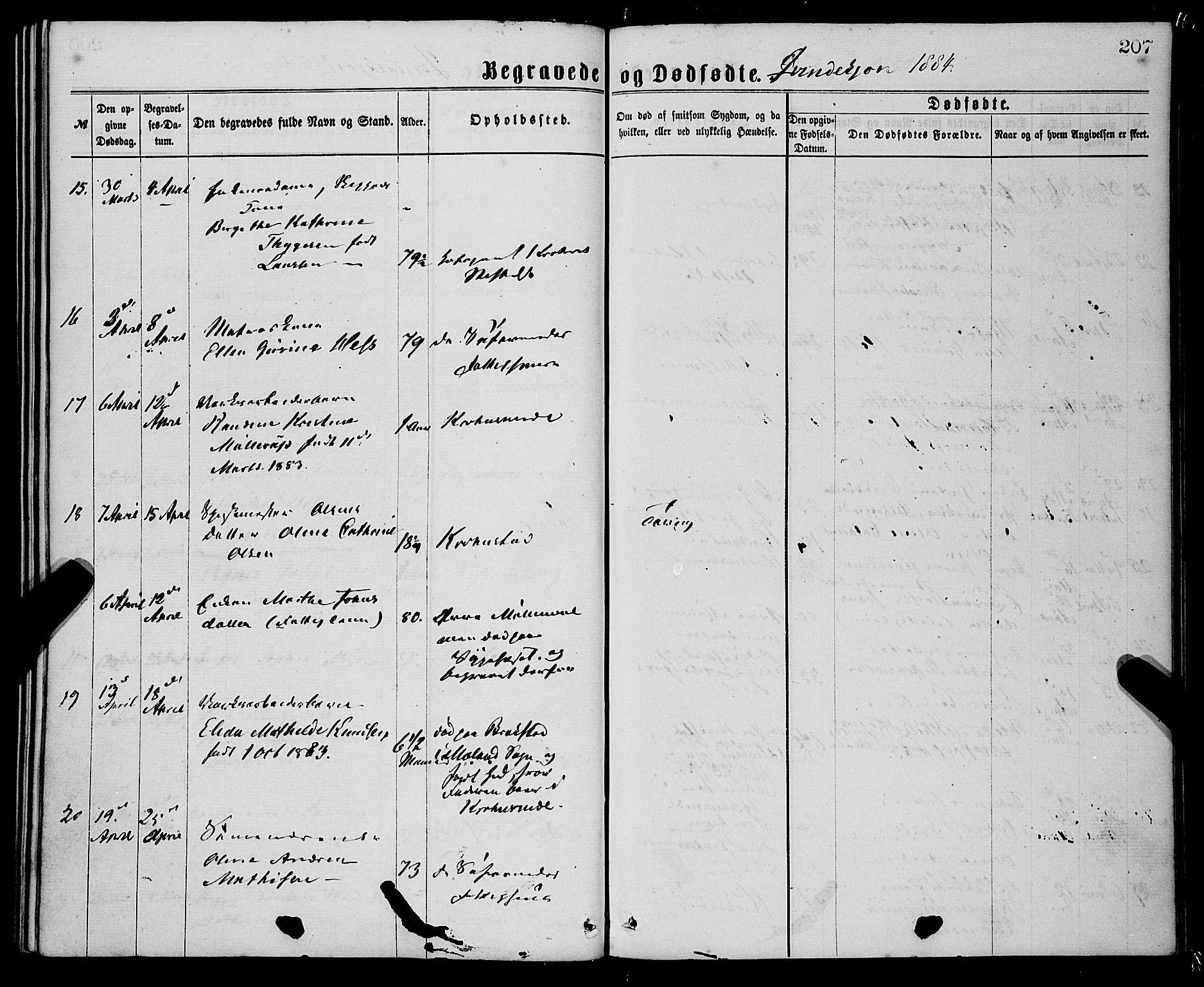 St. Jørgens hospital og Årstad sokneprestembete, AV/SAB-A-99934: Parish register (official) no. A 11, 1864-1886, p. 207