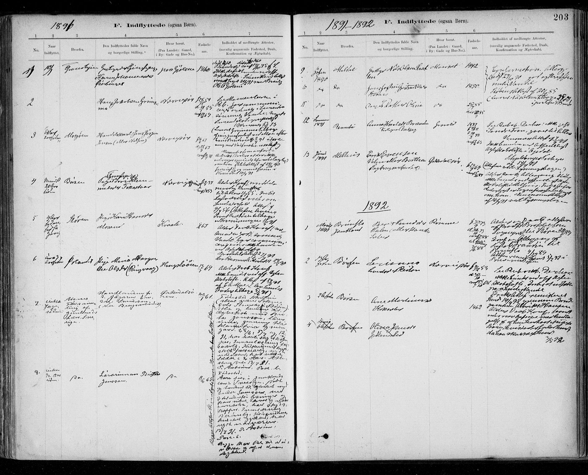 Ministerialprotokoller, klokkerbøker og fødselsregistre - Sør-Trøndelag, SAT/A-1456/668/L0810: Parish register (official) no. 668A10, 1881-1894, p. 203