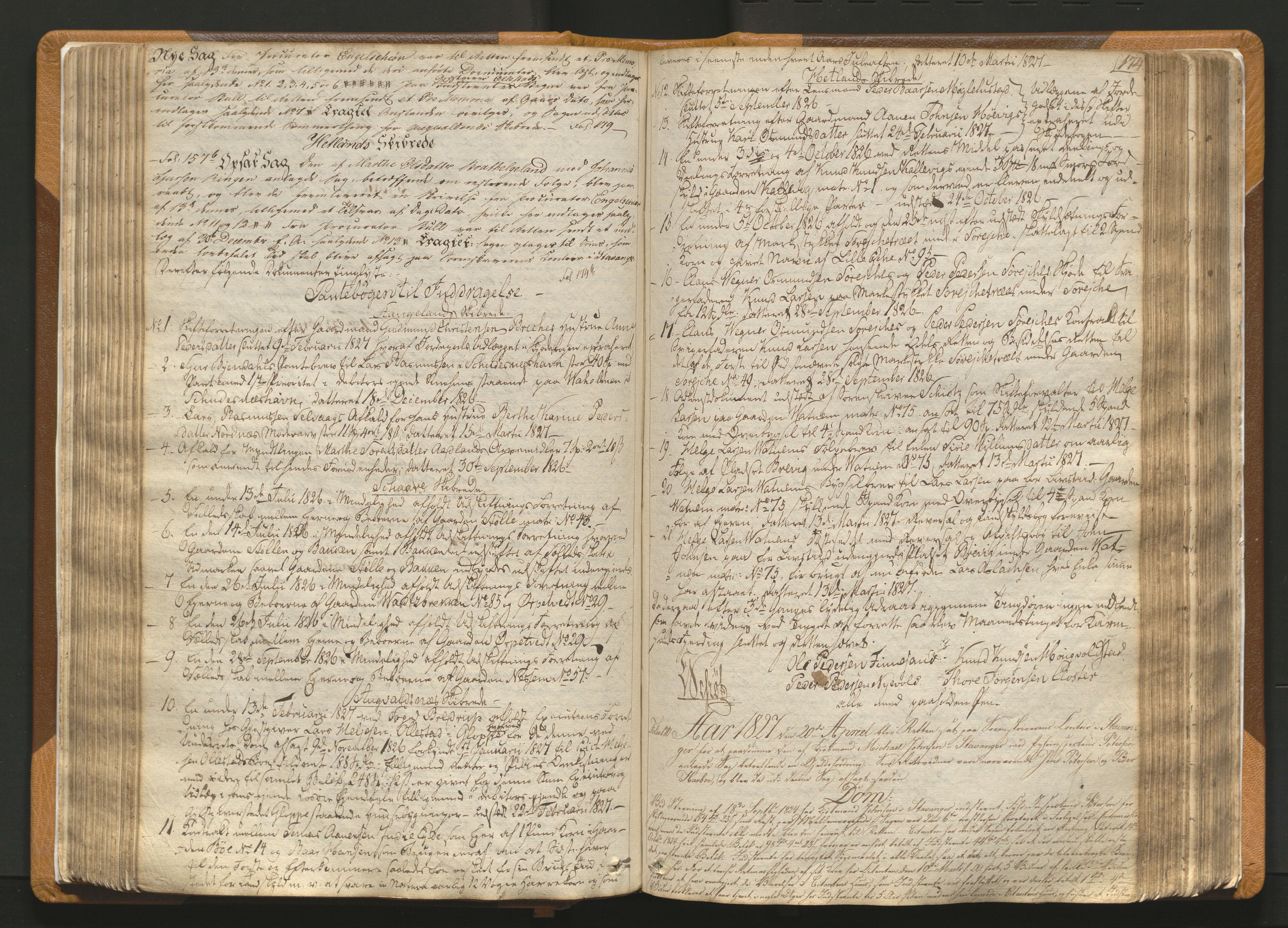 Karmsund sorenskriveri, AV/SAST-A-100311/01/I/IA/IAB/L0002: TINGBOK, 1822-1833, p. 173b-174a
