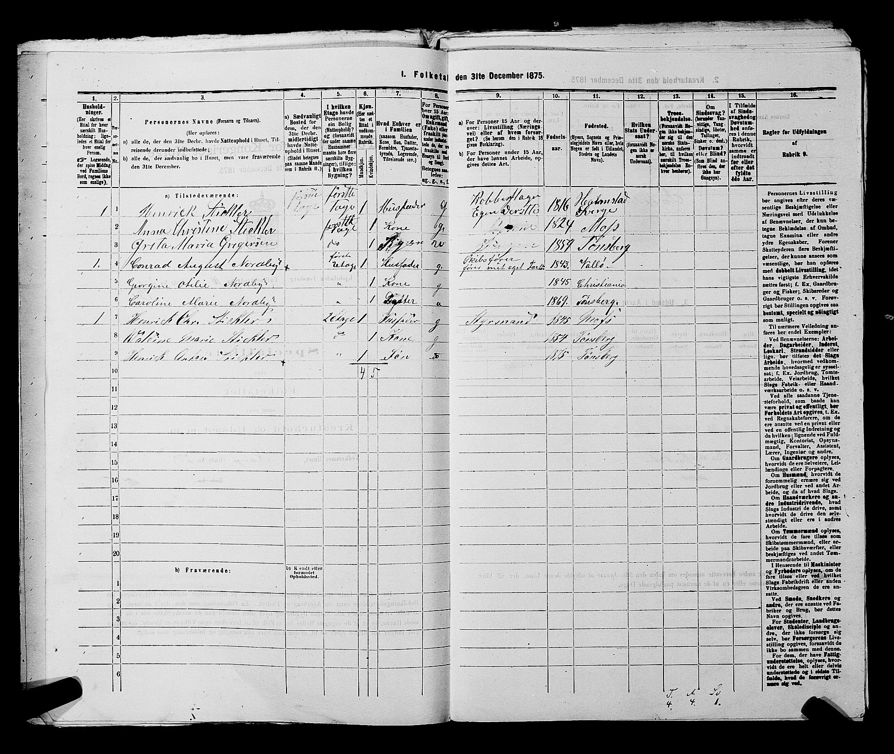 SAKO, 1875 census for 0705P Tønsberg, 1875, p. 303