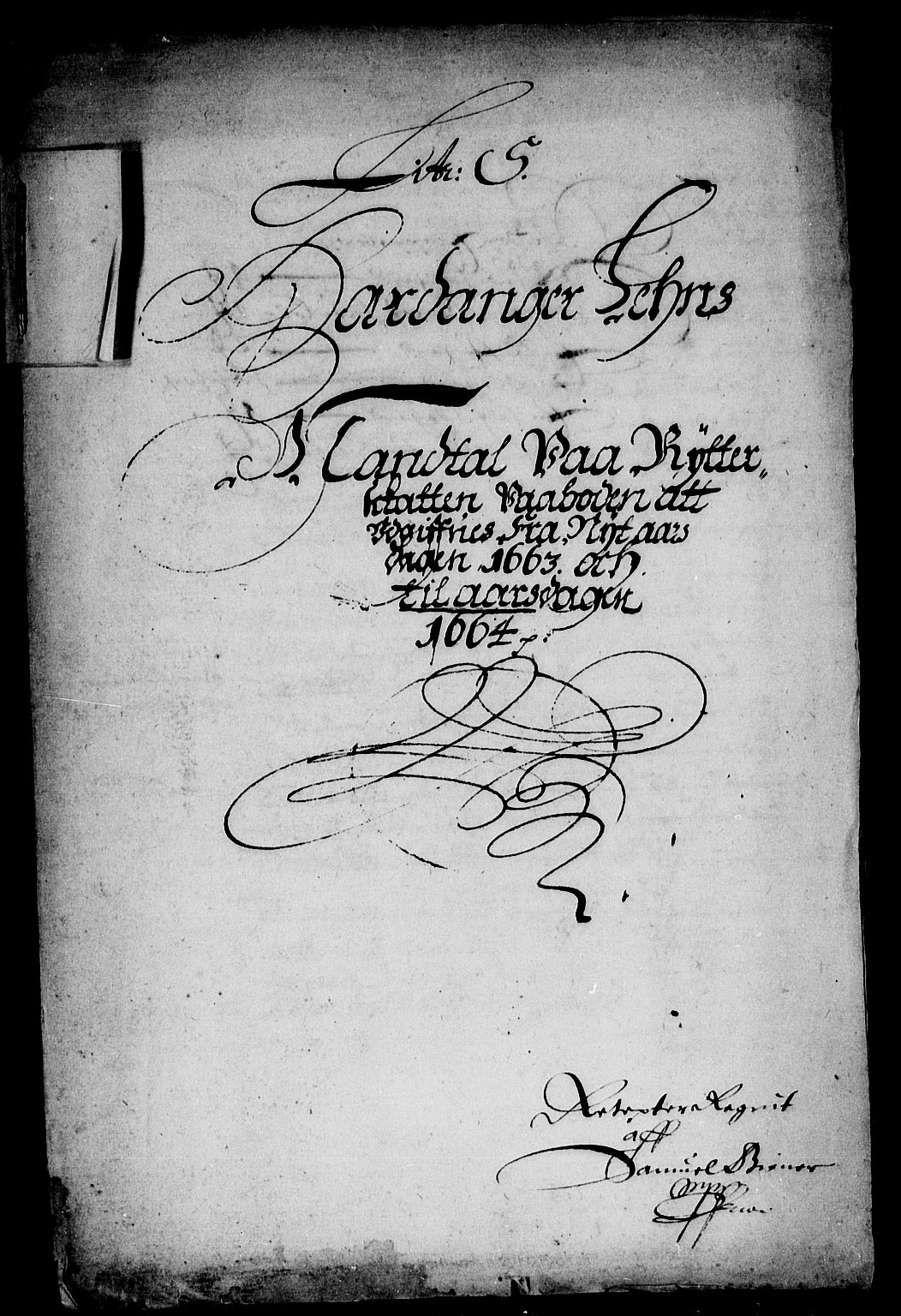 Rentekammeret inntil 1814, Reviderte regnskaper, Stiftamtstueregnskaper, Bergen stiftamt, AV/RA-EA-6043/R/Rc/L0008: Bergen stiftamt, 1663