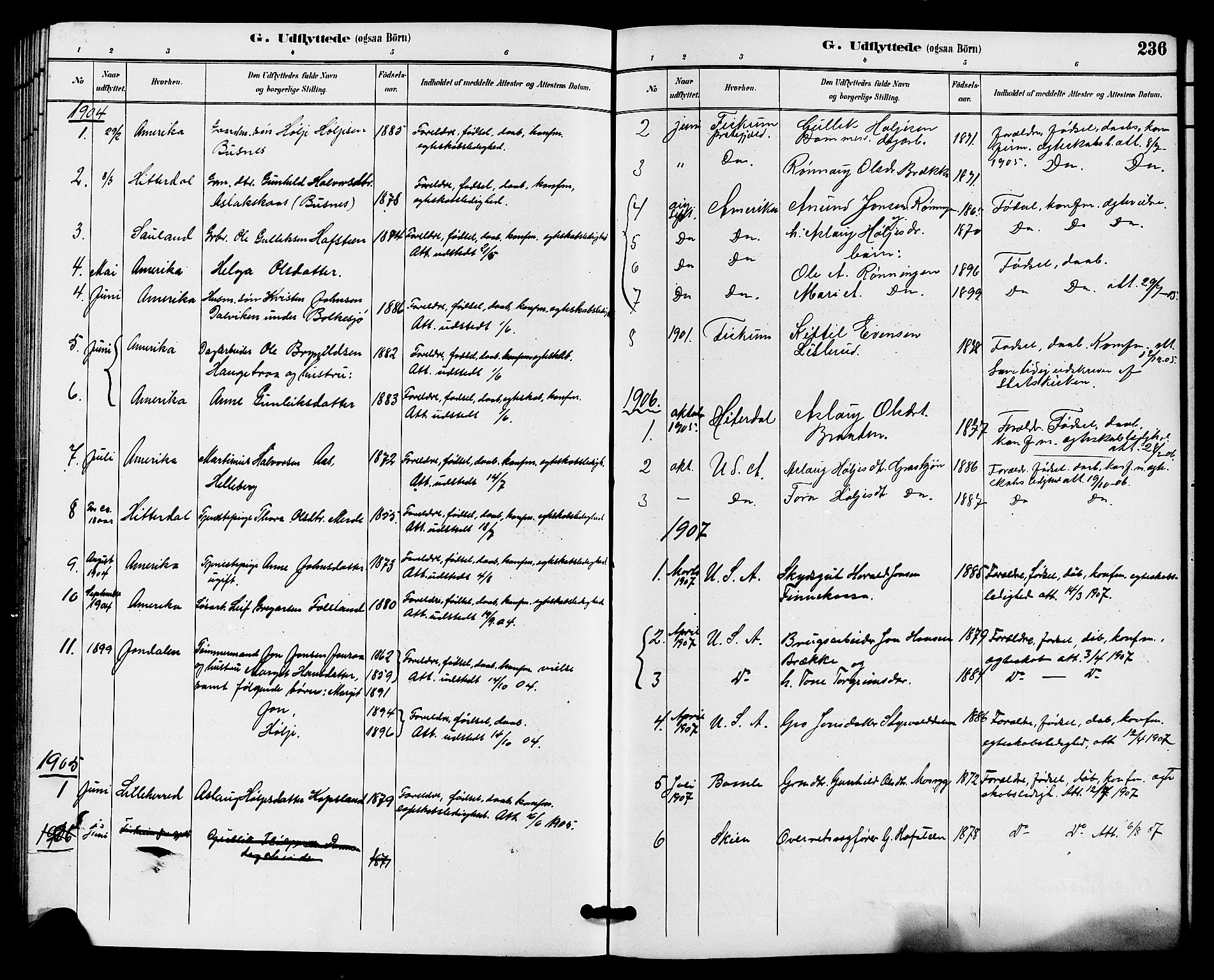 Gransherad kirkebøker, SAKO/A-267/G/Ga/L0003: Parish register (copy) no. I 3, 1887-1915, p. 236