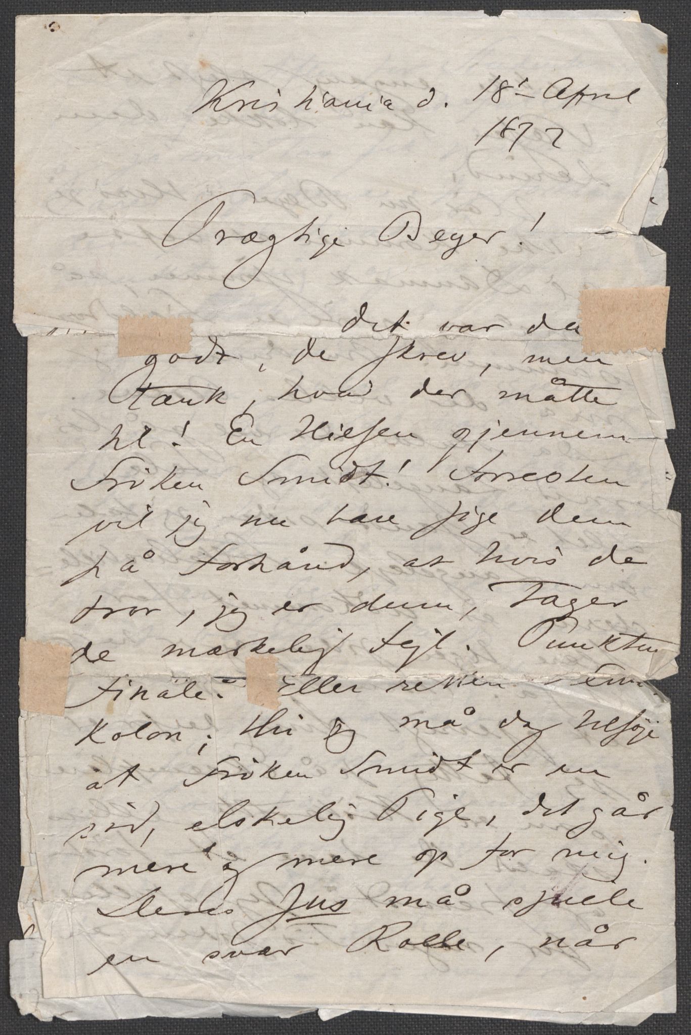 Beyer, Frants, AV/RA-PA-0132/F/L0001: Brev fra Edvard Grieg til Frantz Beyer og "En del optegnelser som kan tjene til kommentar til brevene" av Marie Beyer, 1872-1907, p. 32