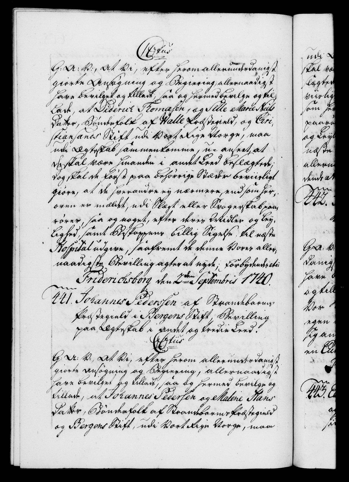 Danske Kanselli 1572-1799, AV/RA-EA-3023/F/Fc/Fca/Fcaa/L0031: Norske registre, 1739-1740, p. 608b