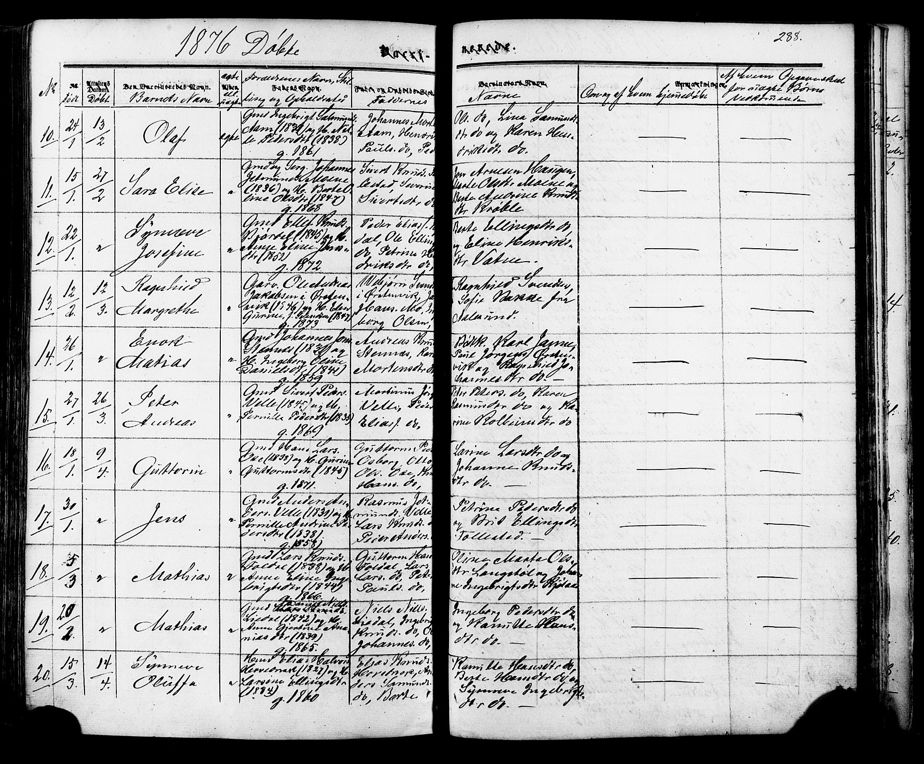 Ministerialprotokoller, klokkerbøker og fødselsregistre - Møre og Romsdal, AV/SAT-A-1454/513/L0175: Parish register (official) no. 513A02, 1856-1877, p. 288