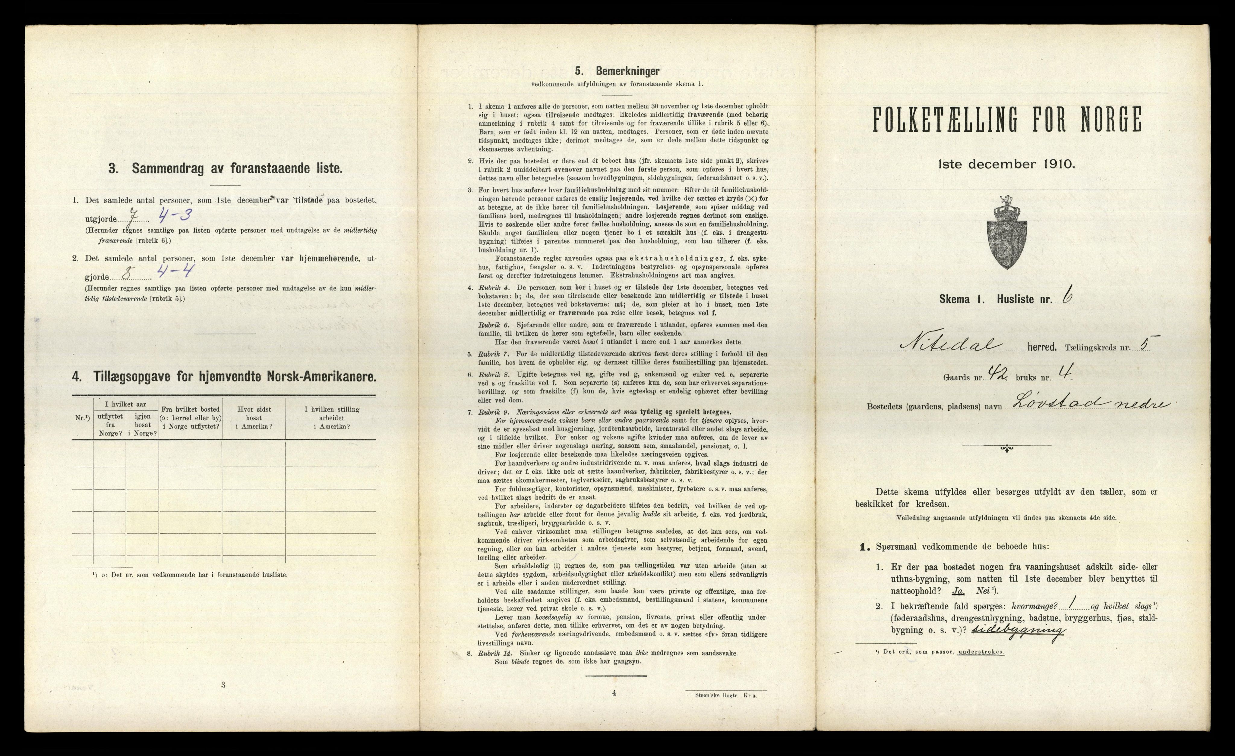 RA, 1910 census for Nittedal, 1910, p. 789