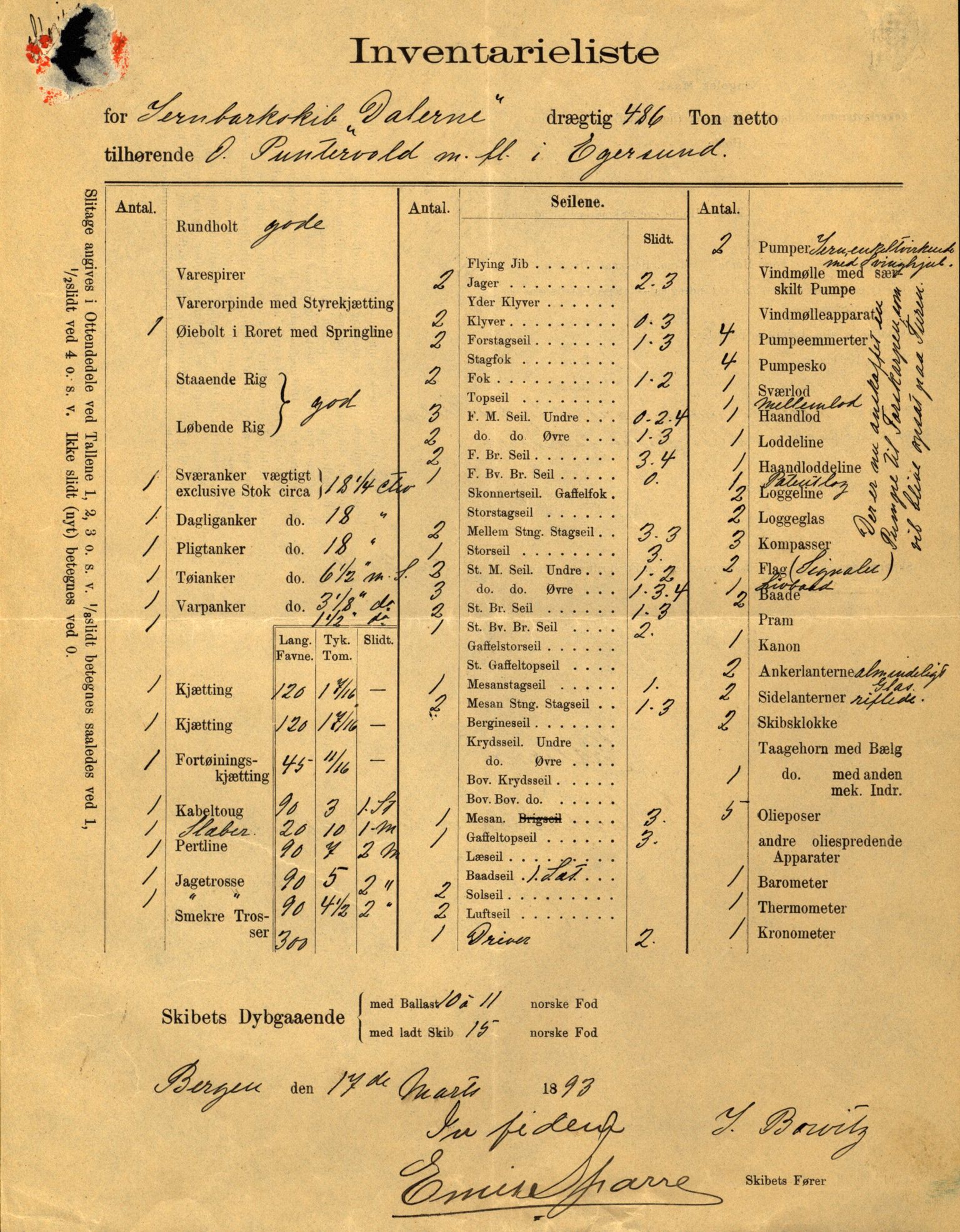 Pa 63 - Østlandske skibsassuranceforening, VEMU/A-1079/G/Ga/L0030/0008: Havaridokumenter / Skjoldmoen, Dalerne, Union, 1894, p. 37