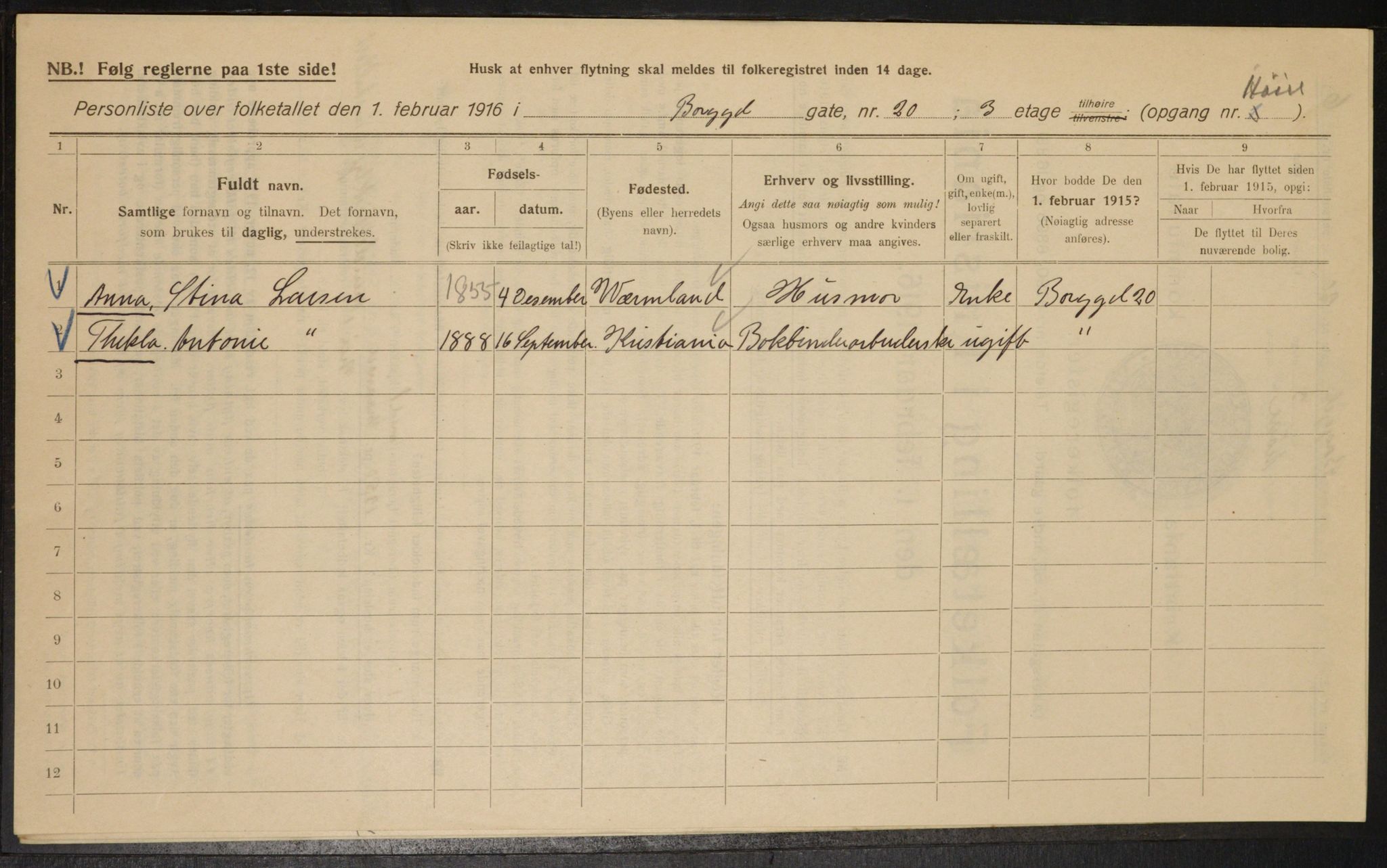 OBA, Municipal Census 1916 for Kristiania, 1916, p. 8110