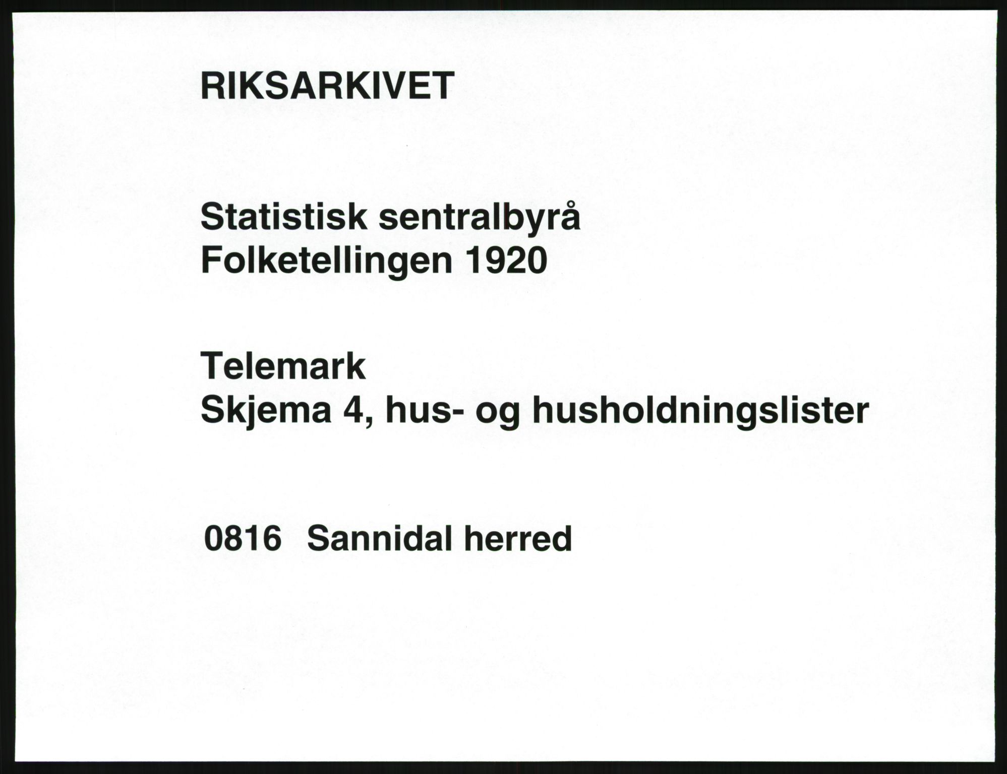 SAKO, 1920 census for Sannidal, 1920, p. 33