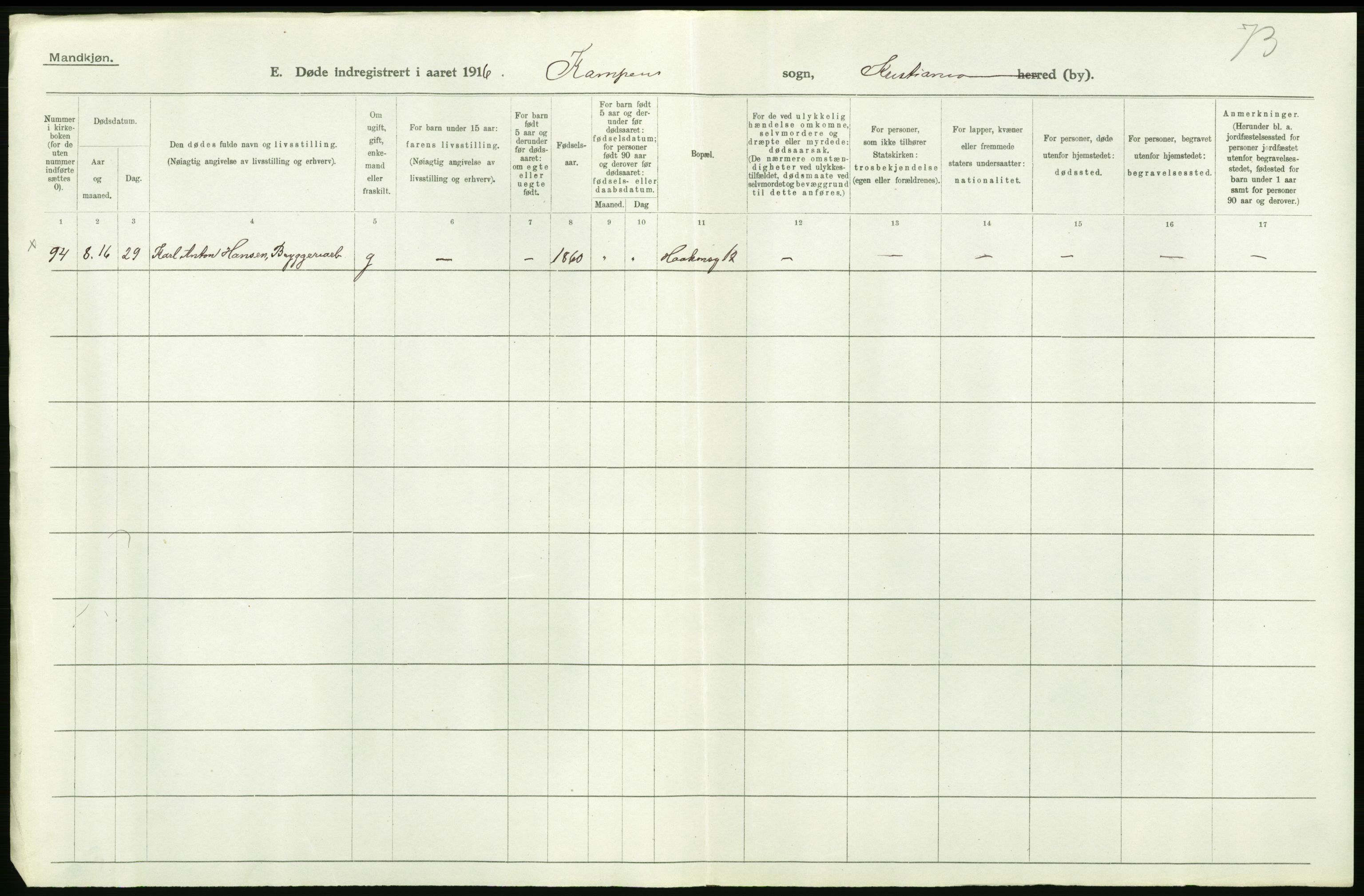 Statistisk sentralbyrå, Sosiodemografiske emner, Befolkning, AV/RA-S-2228/D/Df/Dfb/Dfbf/L0009: Kristiania: Døde., 1916, p. 180