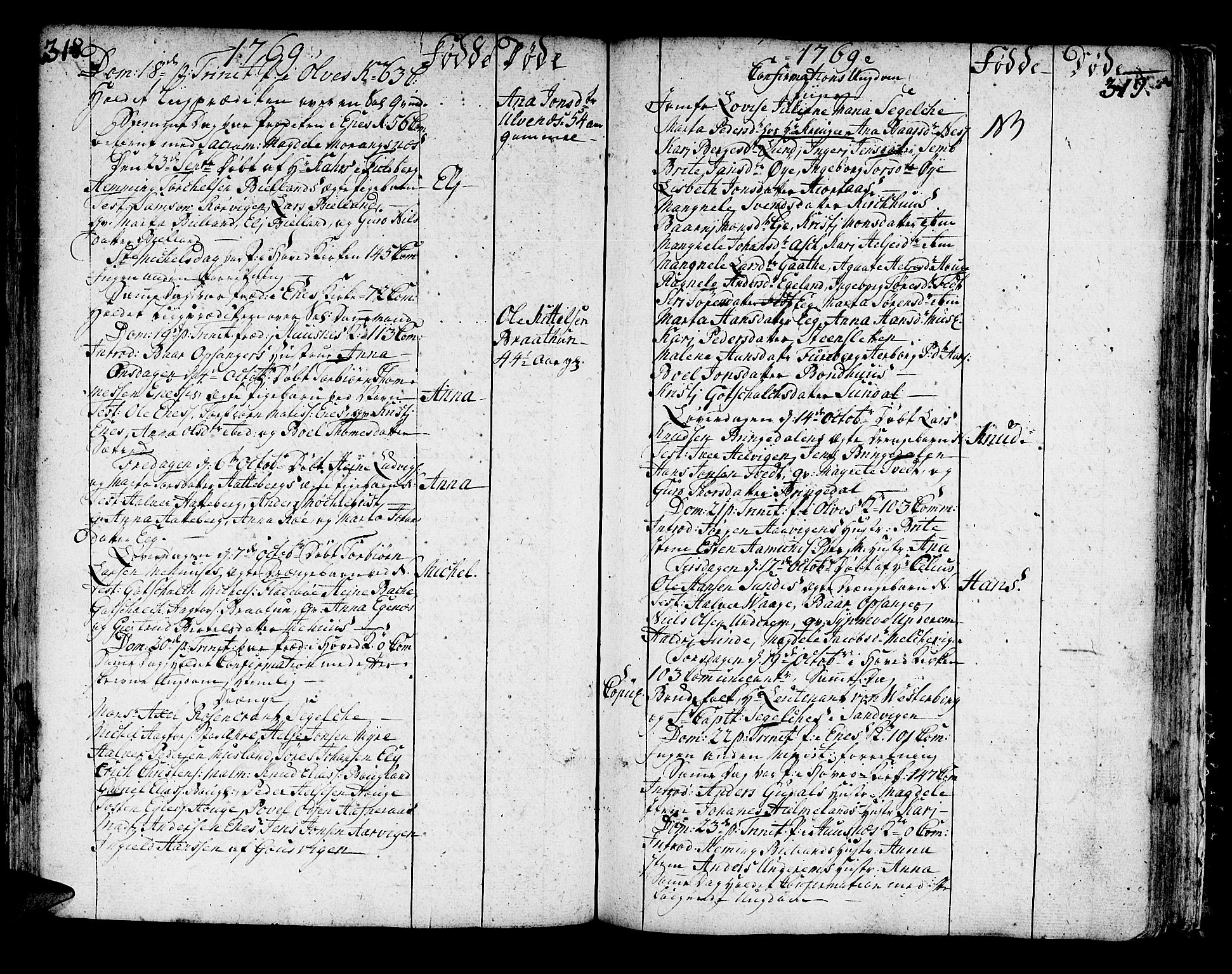 Kvinnherad sokneprestembete, SAB/A-76401/H/Haa: Parish register (official) no. A 3, 1754-1777, p. 318-319