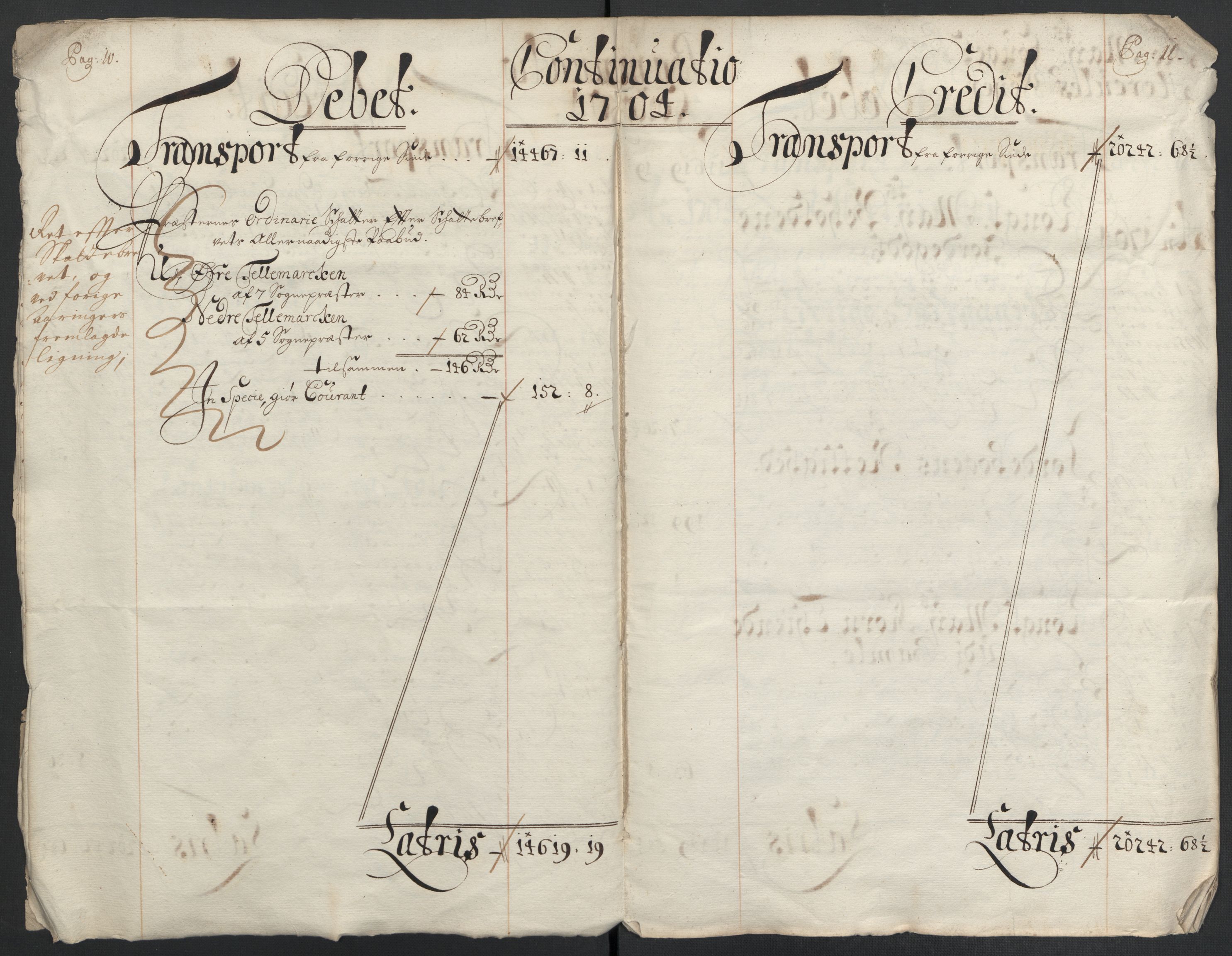 Rentekammeret inntil 1814, Reviderte regnskaper, Fogderegnskap, AV/RA-EA-4092/R36/L2111: Fogderegnskap Øvre og Nedre Telemark og Bamble, 1704, p. 9