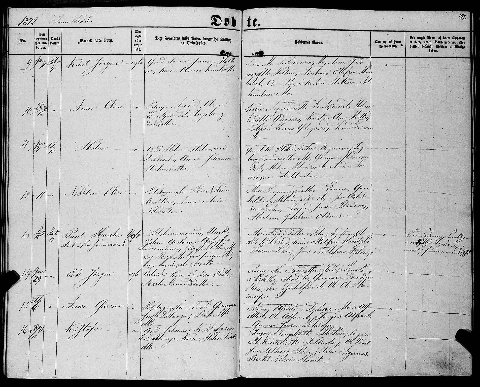 Sannidal kirkebøker, SAKO/A-296/F/Fa/L0011: Parish register (official) no. 11, 1863-1873, p. 192