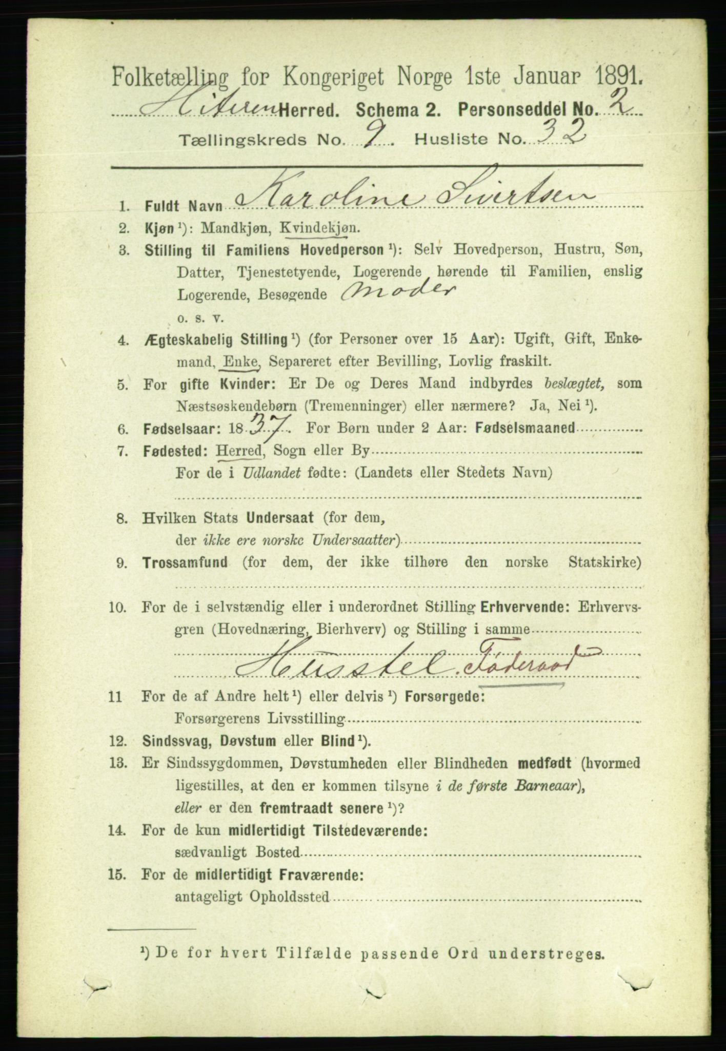 RA, 1891 census for 1617 Hitra, 1891, p. 1976