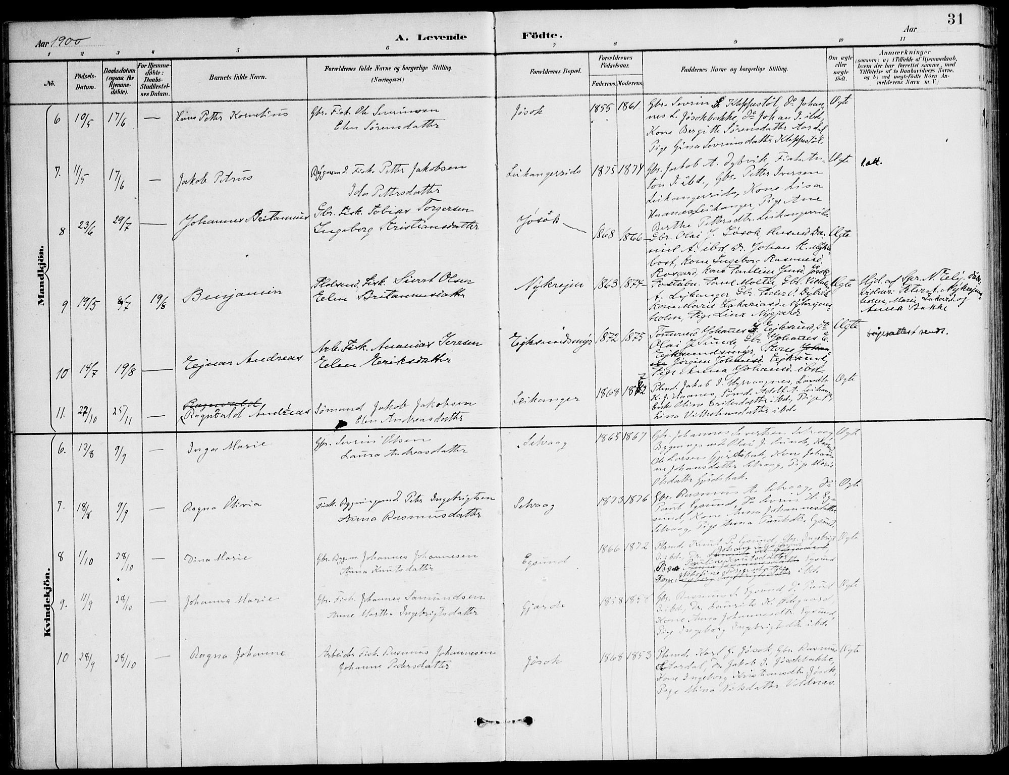 Ministerialprotokoller, klokkerbøker og fødselsregistre - Møre og Romsdal, AV/SAT-A-1454/508/L0095: Parish register (official) no. 508A02, 1887-1920, p. 31