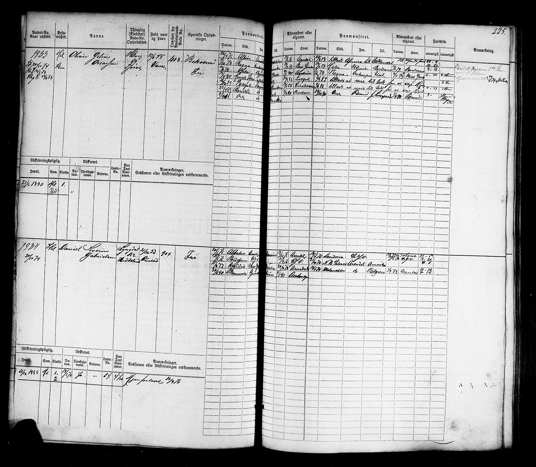 Farsund mønstringskrets, AV/SAK-2031-0017/F/Fb/L0017: Hovedrulle nr 1537-2300, Z-9, 1868-1904, p. 237