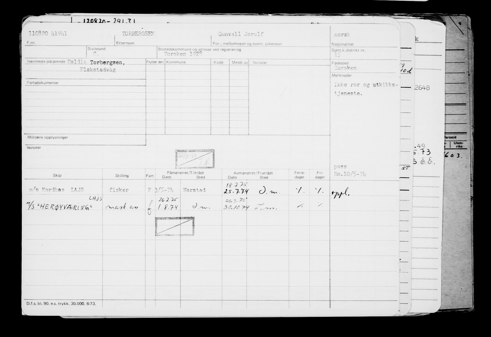 Direktoratet for sjømenn, AV/RA-S-3545/G/Gb/L0184: Hovedkort, 1920, p. 242