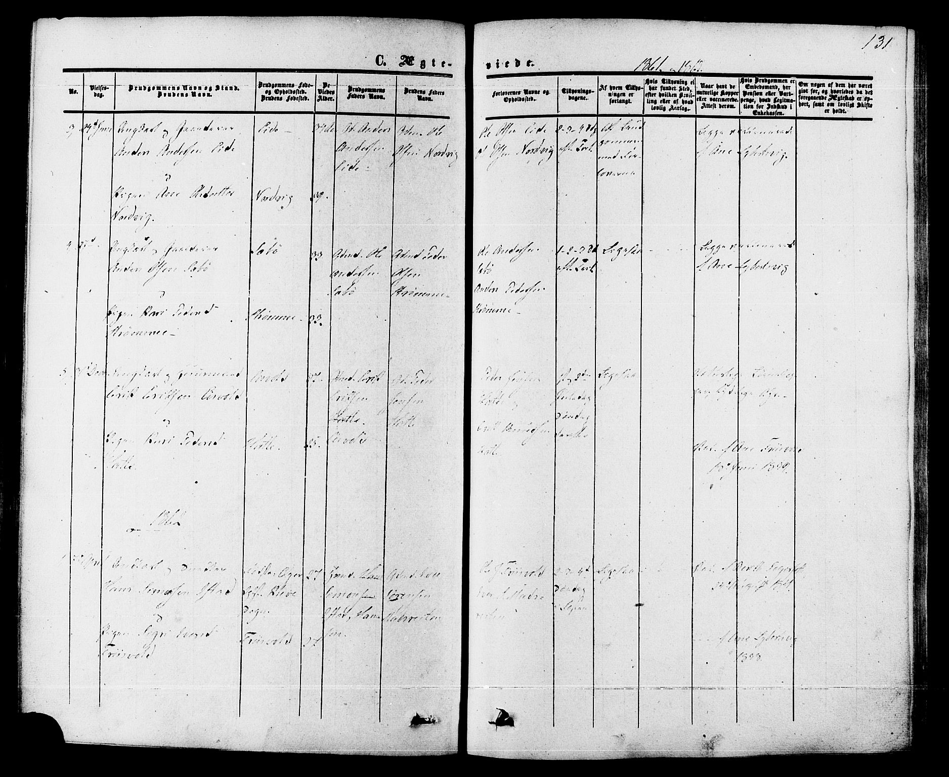 Ministerialprotokoller, klokkerbøker og fødselsregistre - Møre og Romsdal, AV/SAT-A-1454/542/L0552: Parish register (official) no. 542A02, 1854-1884, p. 131