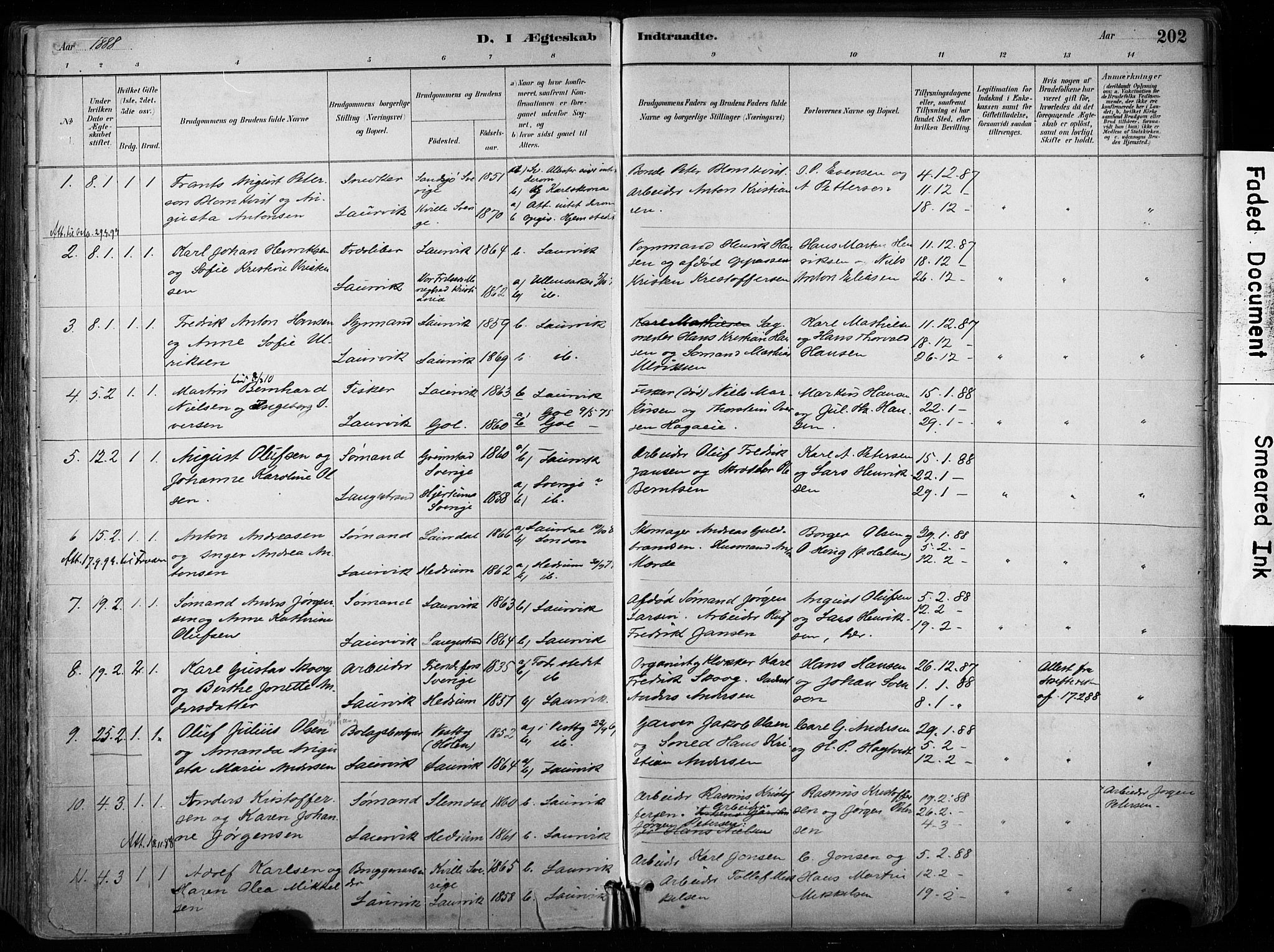 Larvik kirkebøker, SAKO/A-352/F/Fa/L0008: Parish register (official) no. I 8, 1884-1902, p. 202