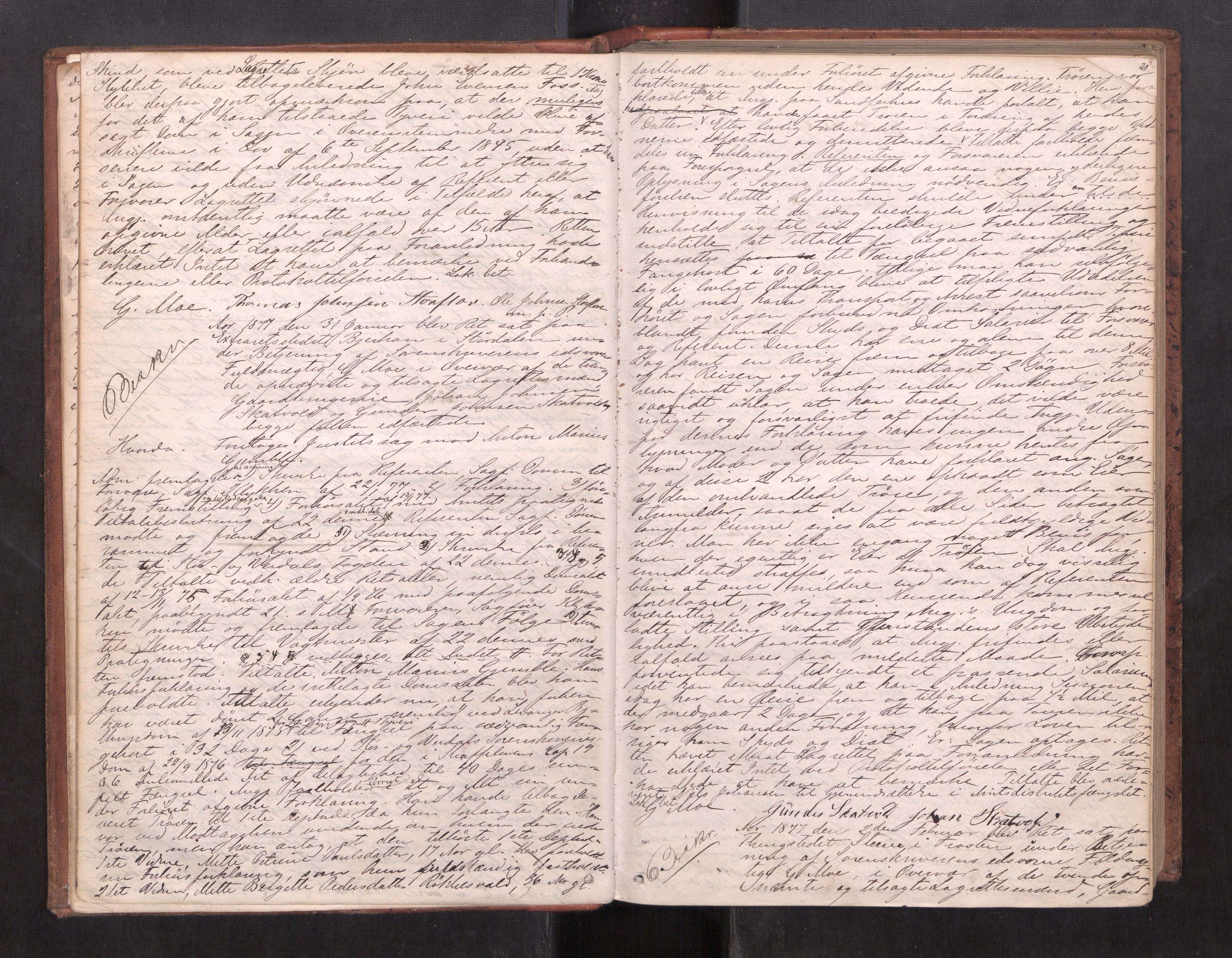 Stjør- og Verdal sorenskriveri, AV/SAT-A-4167/1/1/1B/L0029: Ekstrarettsprotokoll, 1876-1887, p. 20b-21a