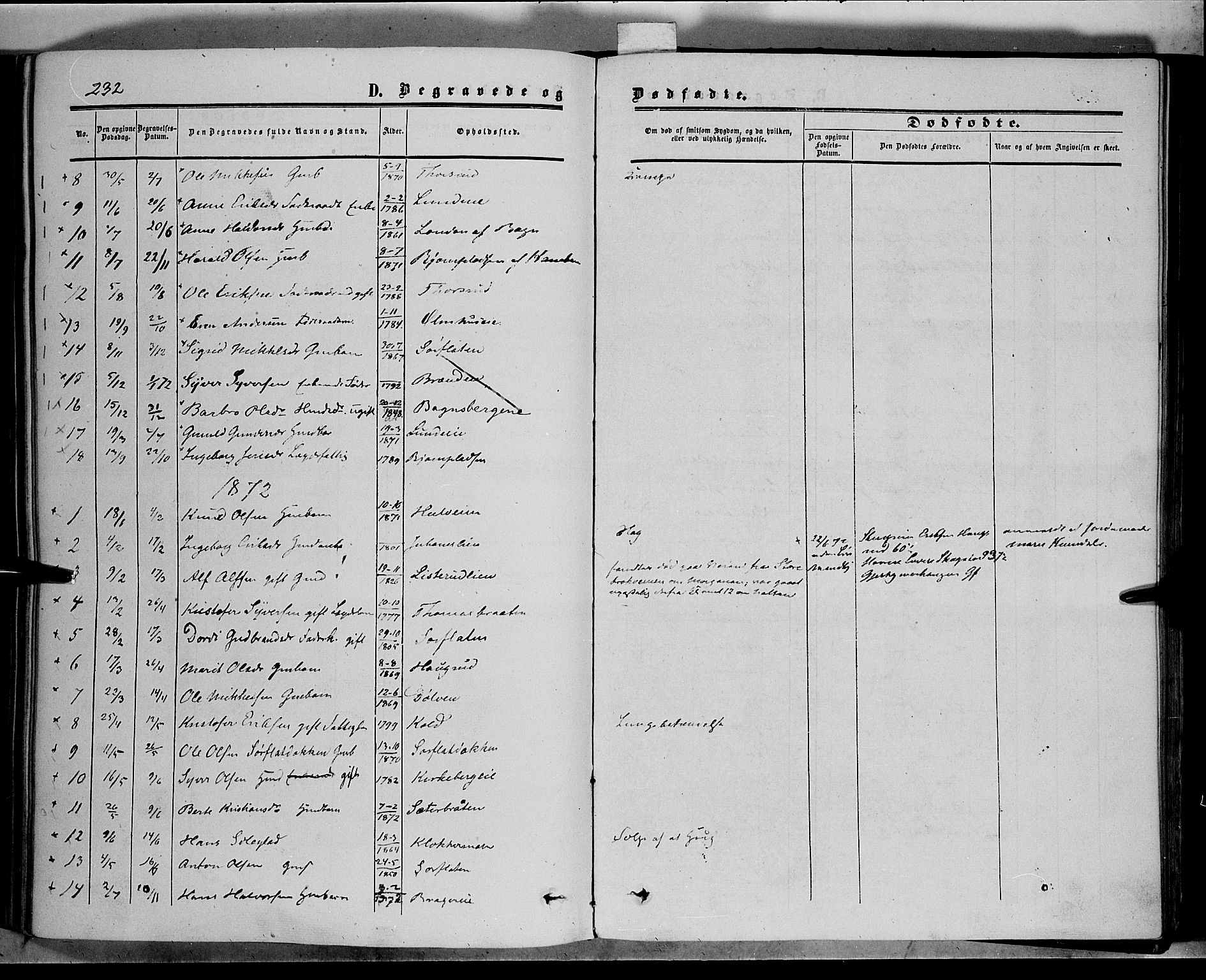 Sør-Aurdal prestekontor, SAH/PREST-128/H/Ha/Haa/L0005: Parish register (official) no. 5, 1849-1876, p. 232