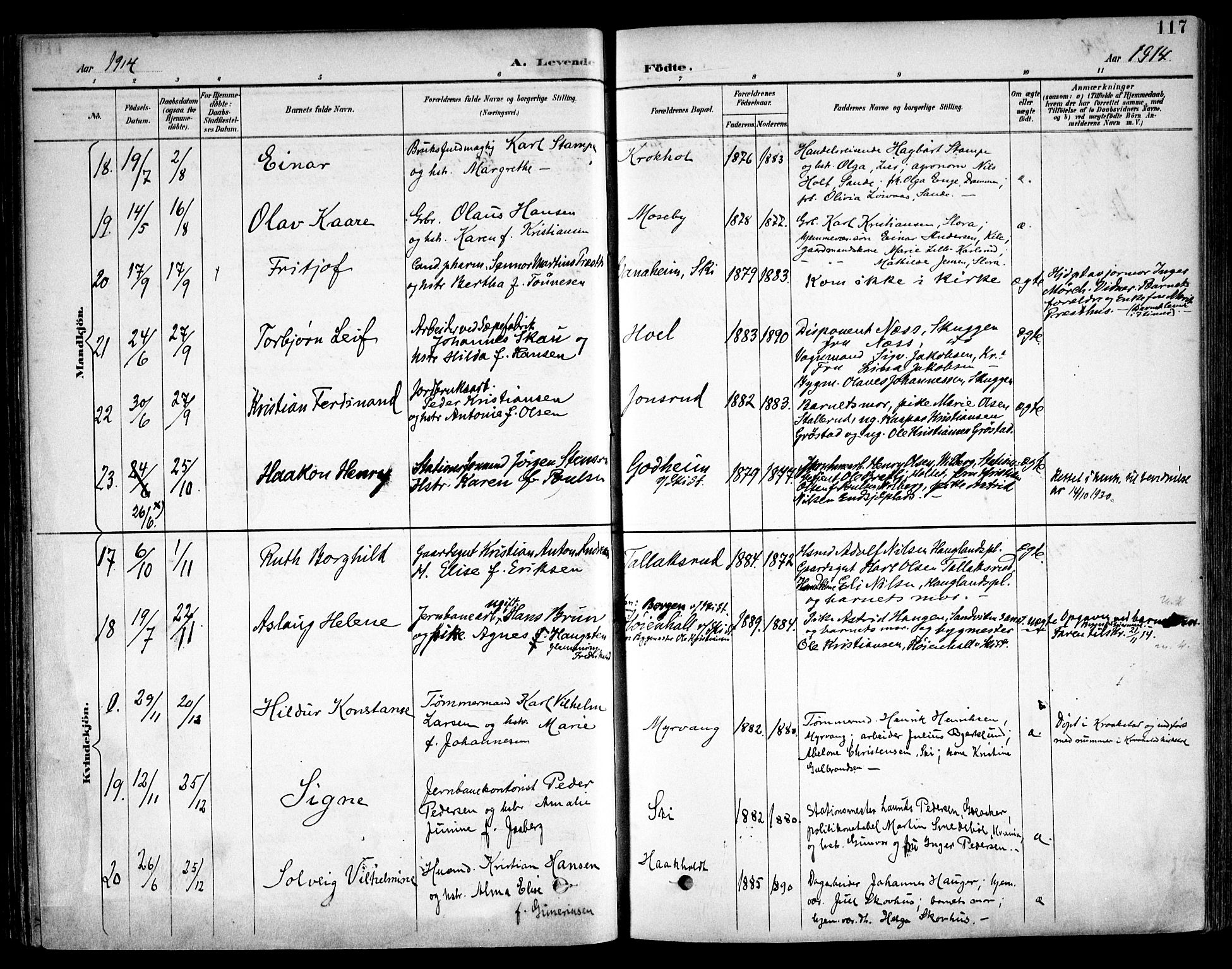 Kråkstad prestekontor Kirkebøker, SAO/A-10125a/F/Fb/L0002: Parish register (official) no. II 2, 1893-1917, p. 117