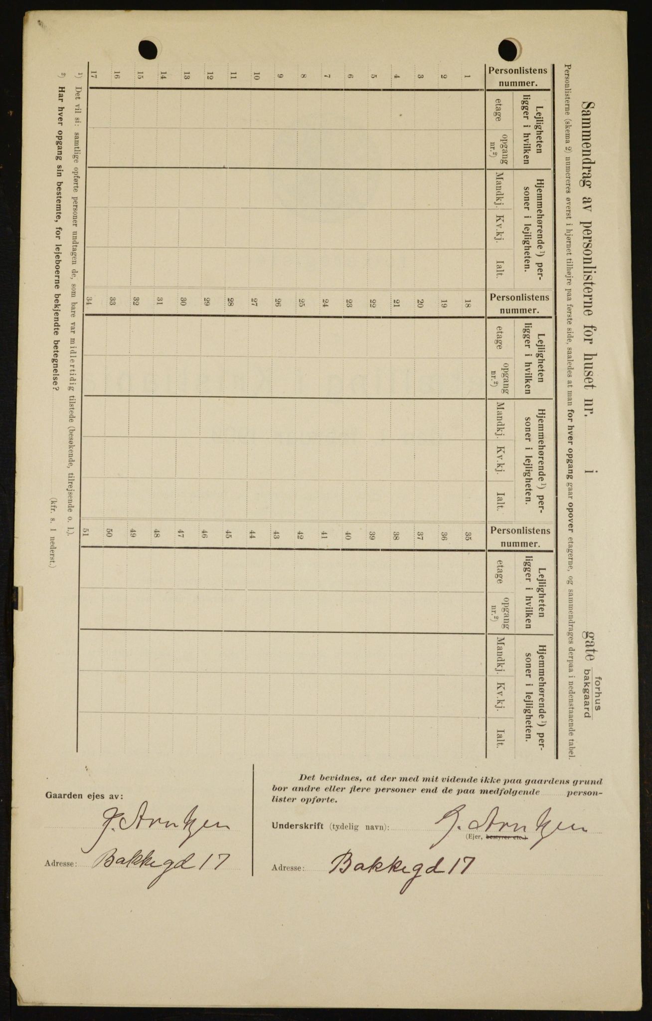 OBA, Municipal Census 1909 for Kristiania, 1909, p. 87389