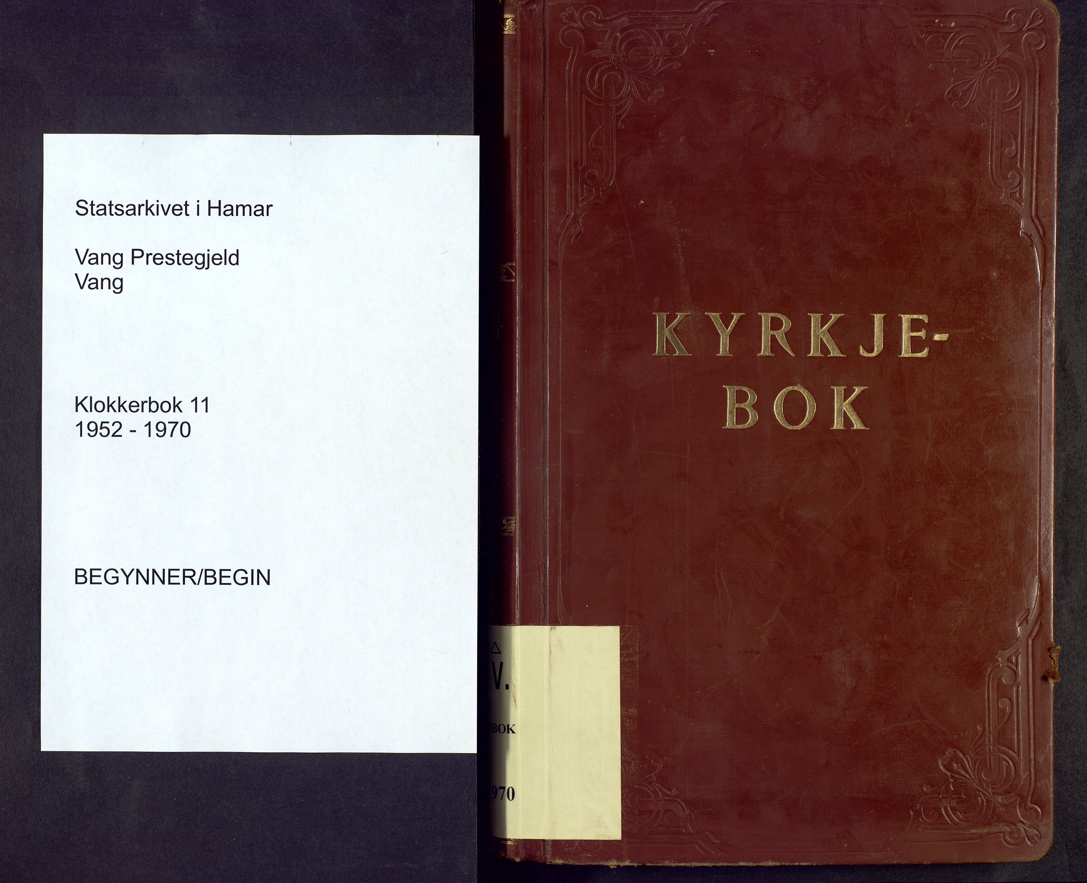 Vang prestekontor, Valdres, SAH/PREST-140/H/Hb/L0011: Parish register (copy) no. 11, 1952-1970