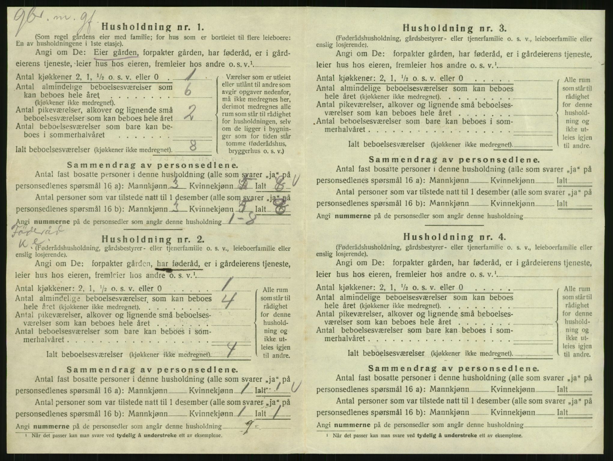 SAT, 1920 census for Ytterøy, 1920, p. 18