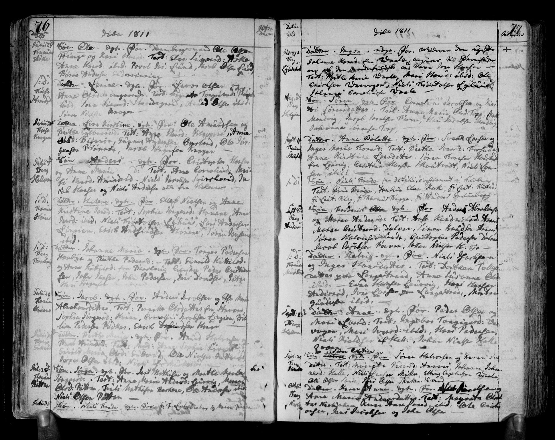 Brunlanes kirkebøker, AV/SAKO-A-342/F/Fa/L0002: Parish register (official) no. I 2, 1802-1834, p. 76-77