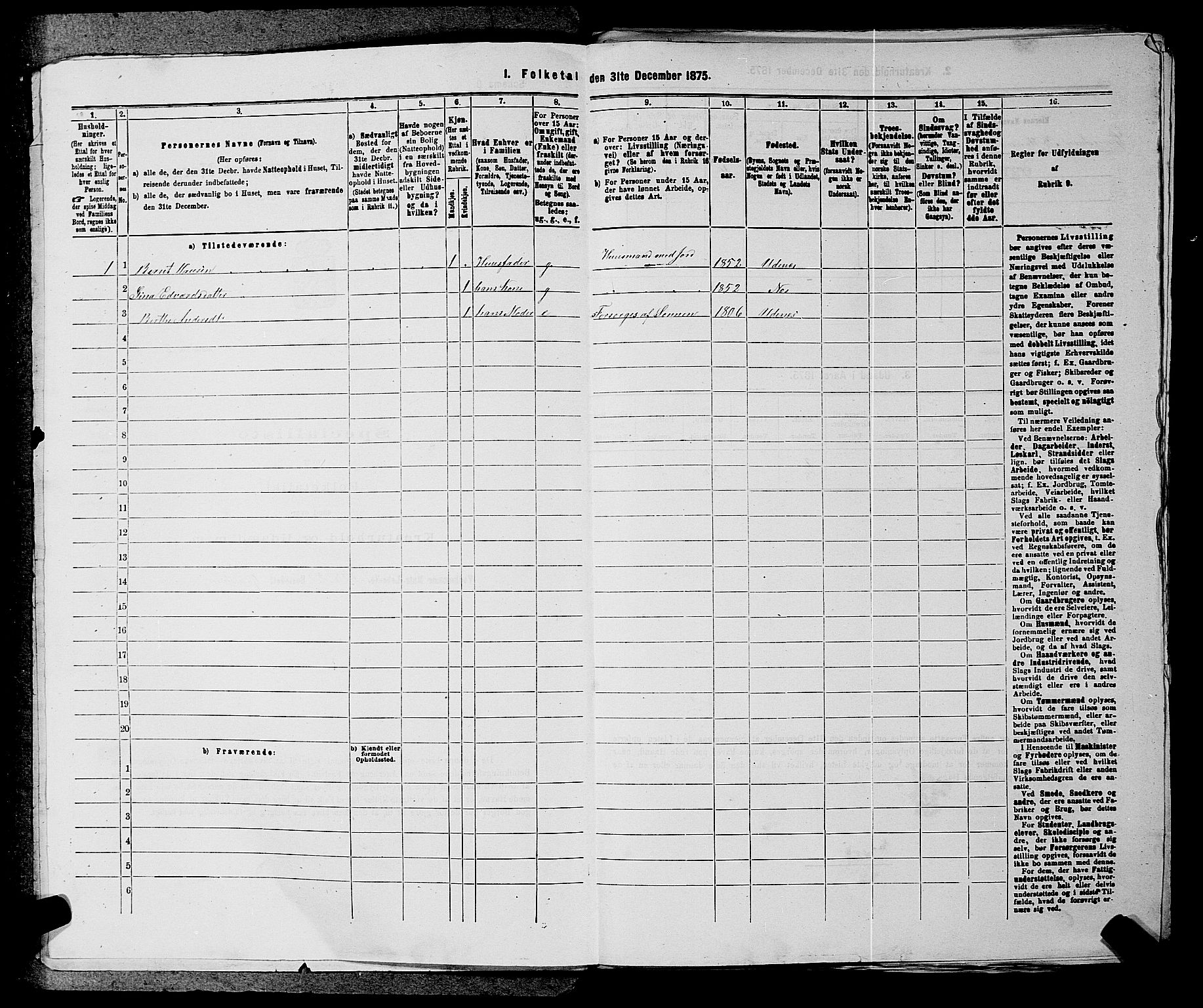 RA, 1875 census for 0236P Nes, 1875, p. 2040