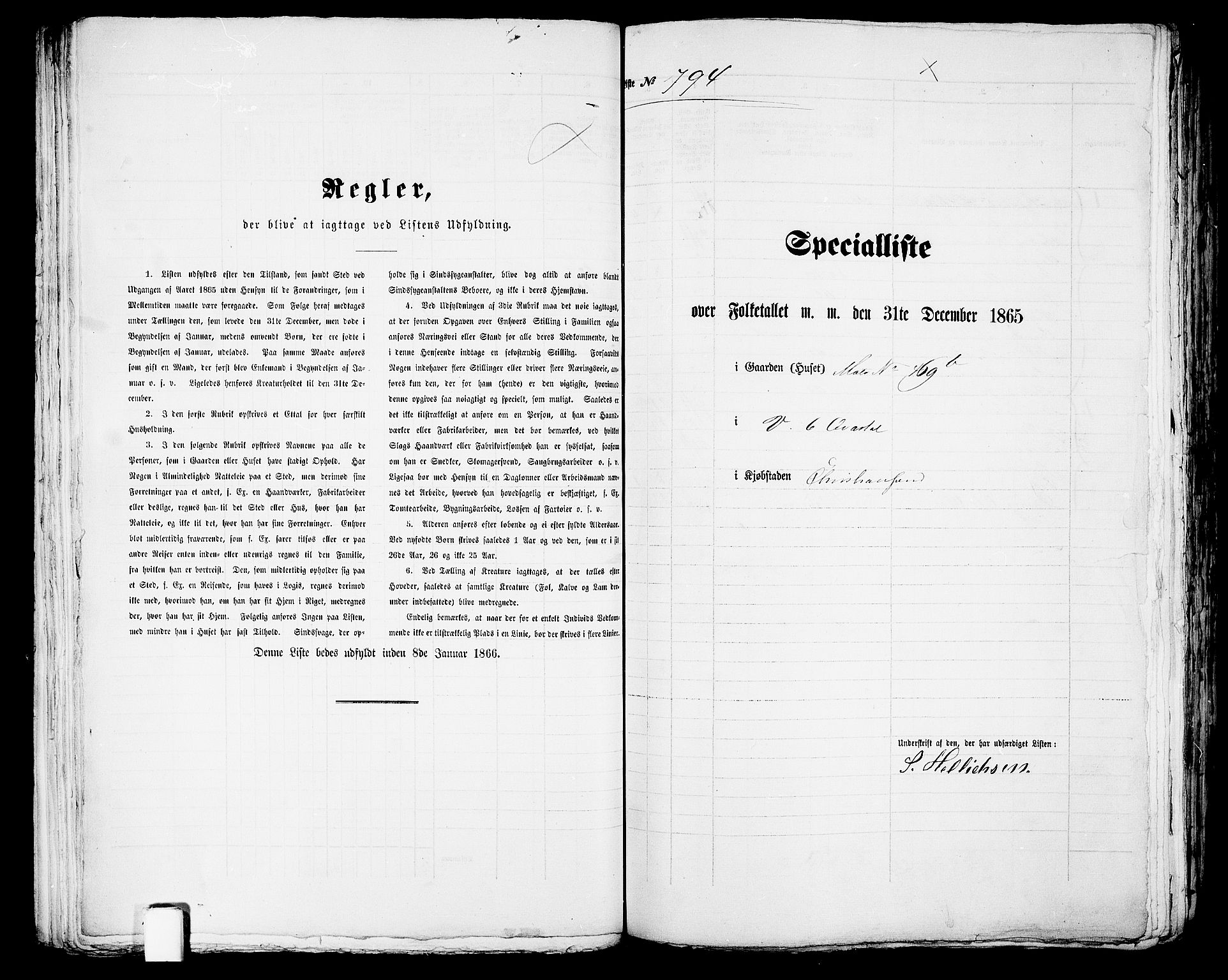 RA, 1865 census for Kristiansand, 1865, p. 1626