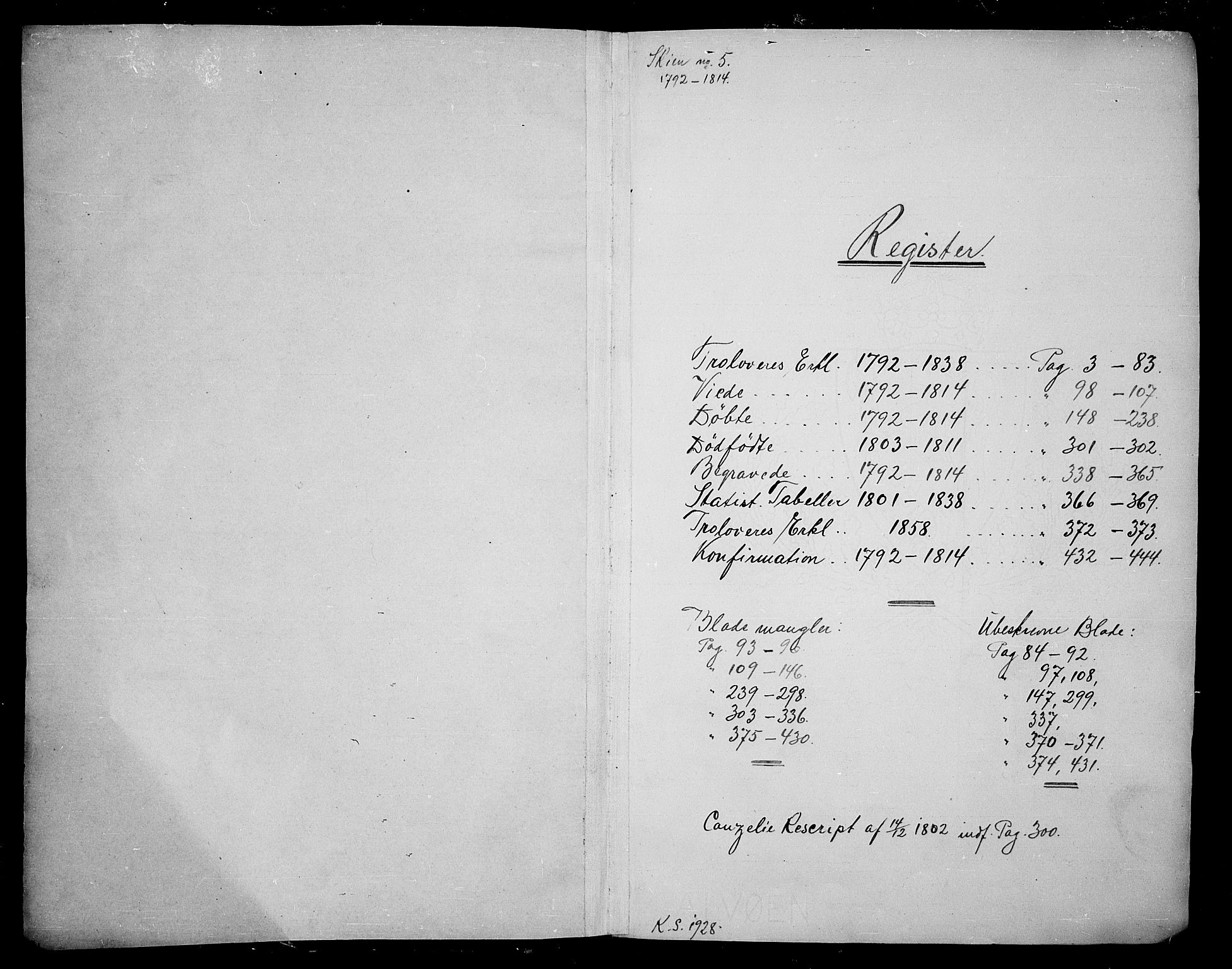 Skien kirkebøker, SAKO/A-302/F/Fa/L0004: Parish register (official) no. 4, 1792-1814