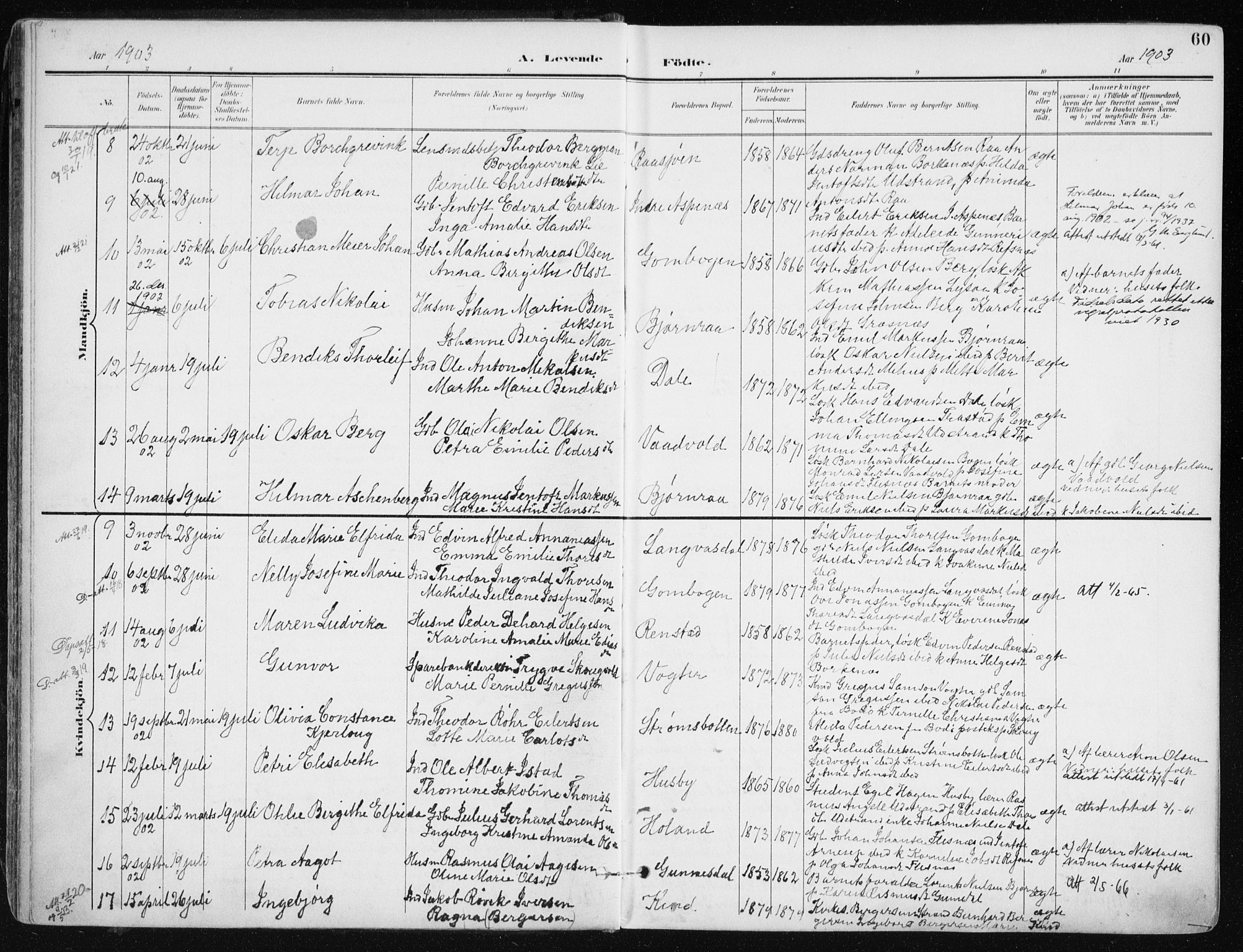 Kvæfjord sokneprestkontor, SATØ/S-1323/G/Ga/Gaa/L0006kirke: Parish register (official) no. 6, 1895-1914, p. 60