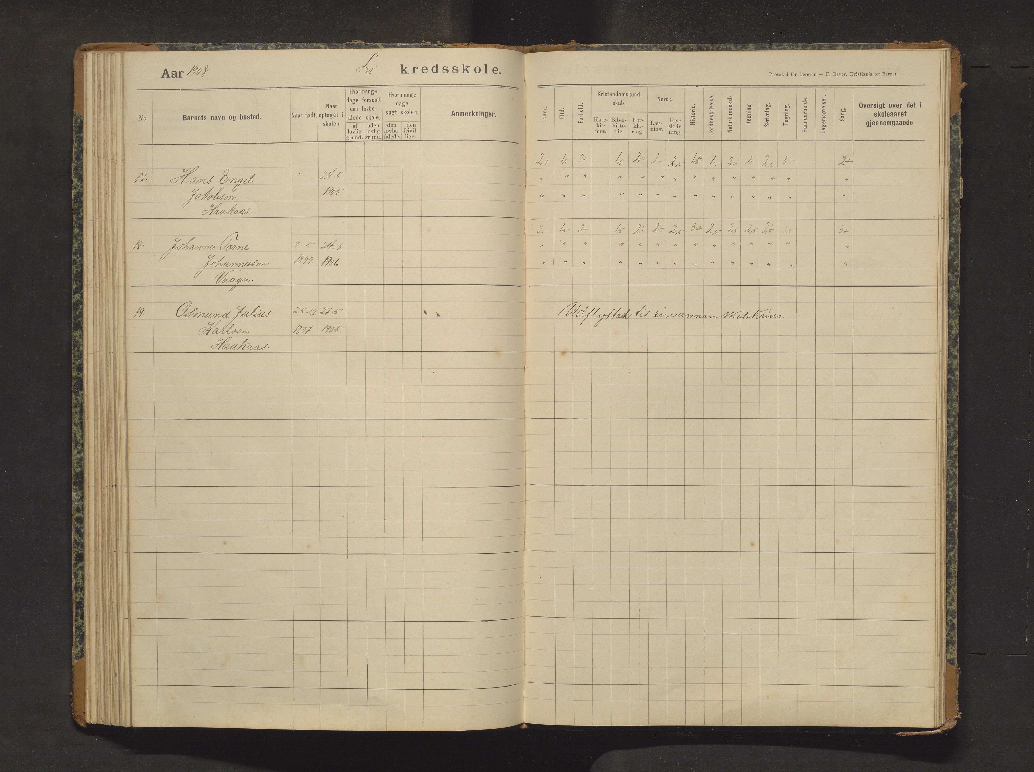 Sveio kommune. Barneskulane, IKAH/1216-231/F/Fa/L0029: Skuleprotokoll for Lid skule, 1903-1915, p. 67